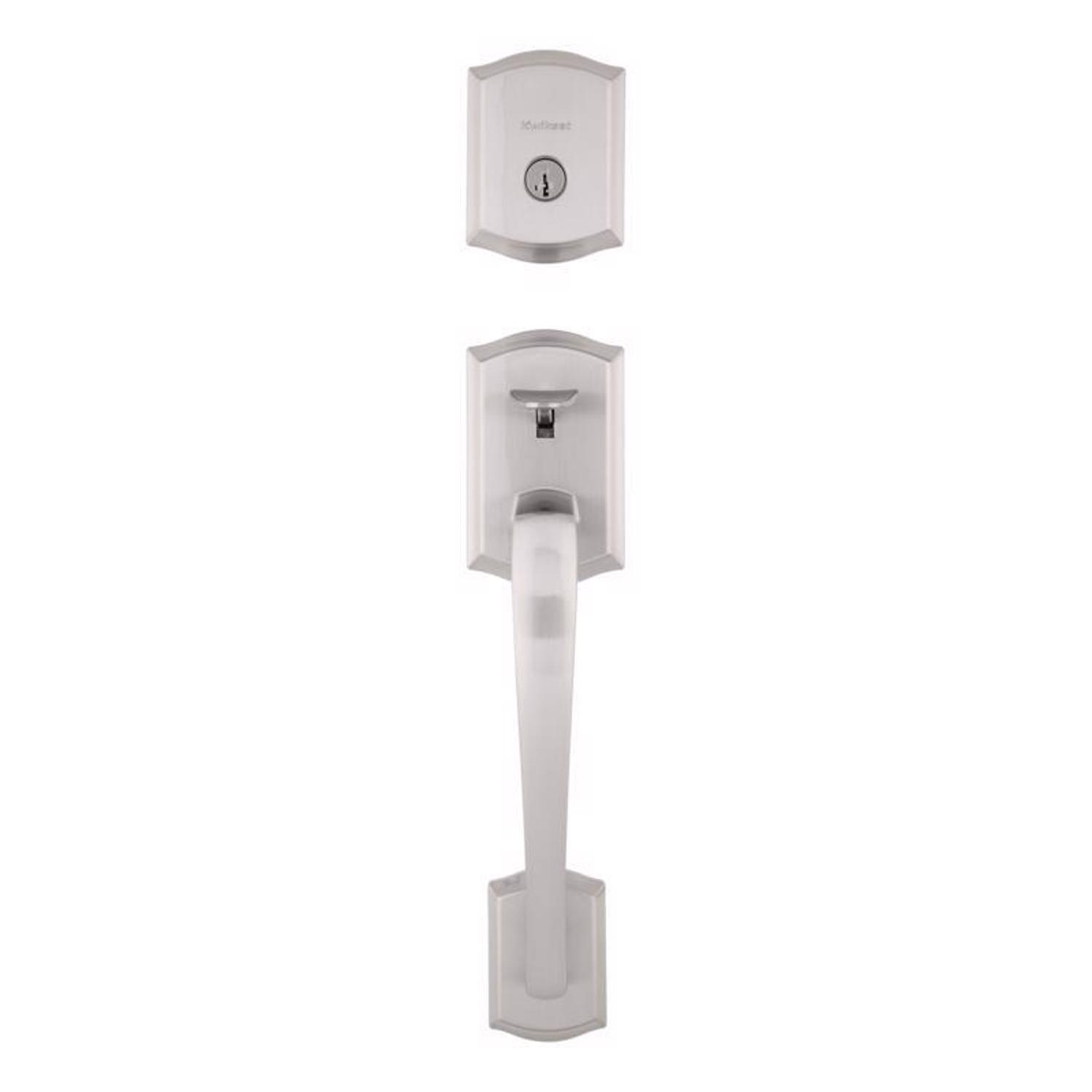 Kwikset Prescott Satin Nickel Entry Handleset 1-3/4 in.