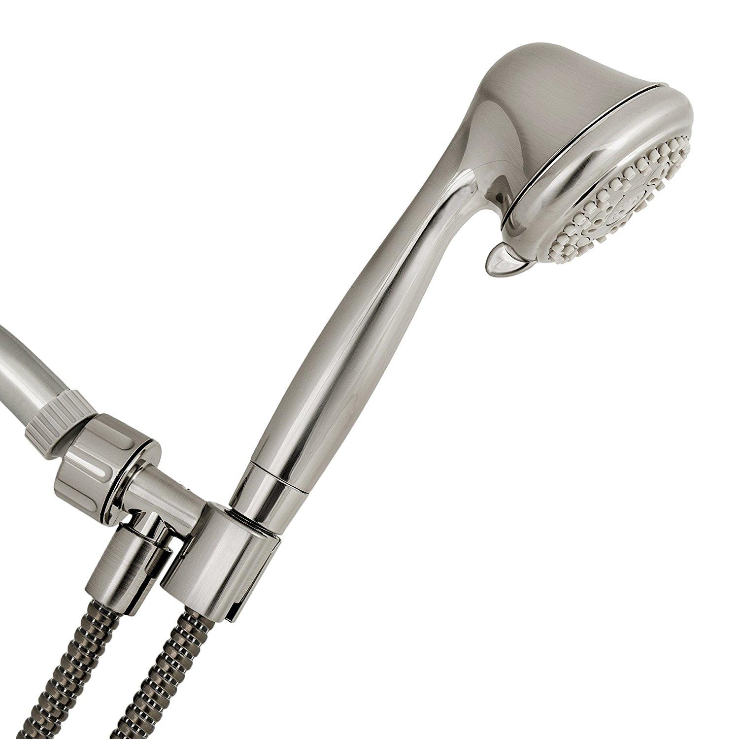 Waterpik PowerSpray Plus Brushed Nickel Plastic 6 settings Handheld Showerhead 1.8 gpm