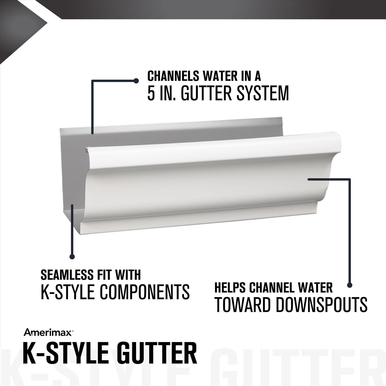 Amerimax 3.5 in. H X 5 in. W X 120 in. L White Aluminum K Gutter