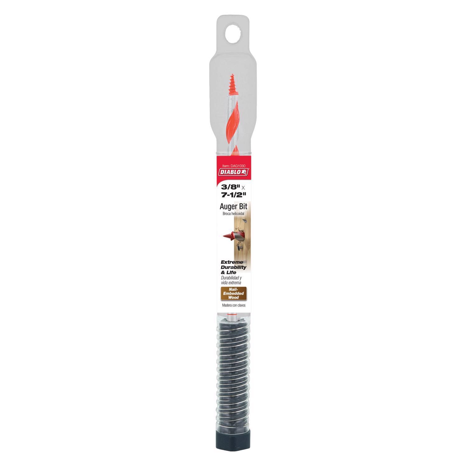 Diablo Dura-Tip 3/8 in. D X 7.5 in. L Auger Bit High Speed Steel 1 pc