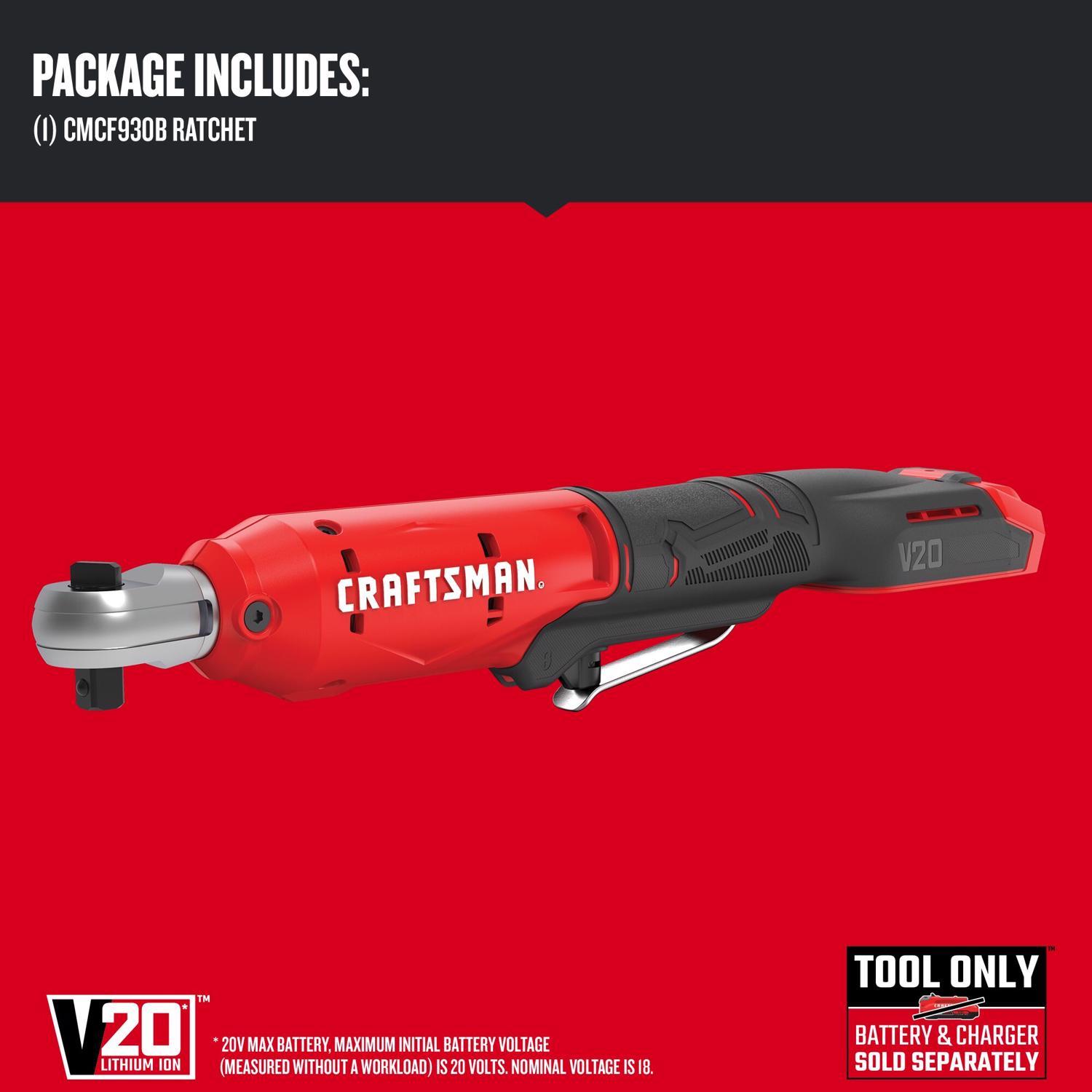 Craftsman V20 3/8 in. Brushed Cordless Ratchet Tool Only