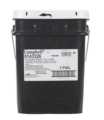 Campbell Chain Oval Link Proof Coil Chain 150 ft. L x 3/16 in. Dia. Silver Carbon Steel