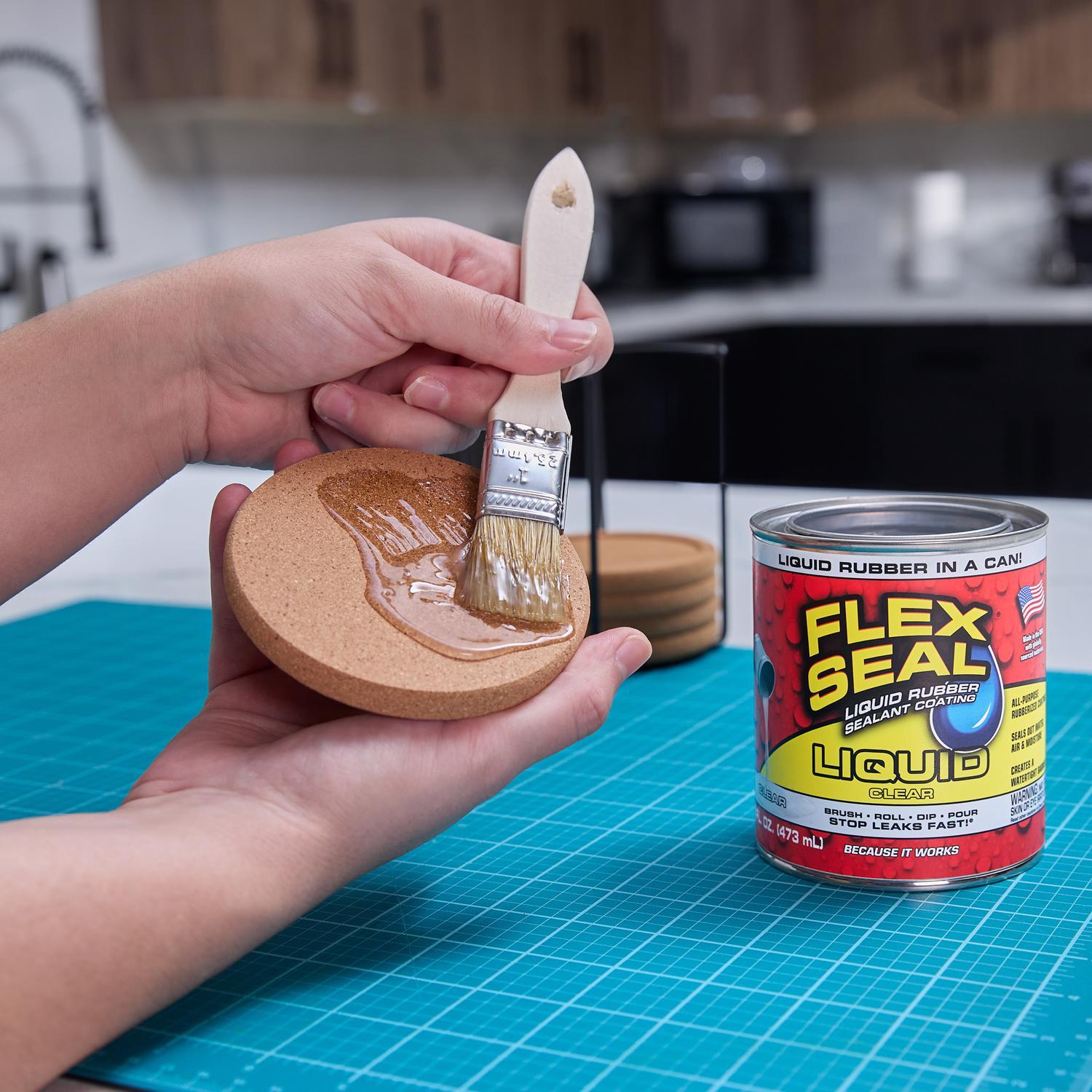 Flex Seal Family of Products Flex Seal Clear Liquid Rubber Sealant Coating 16 oz