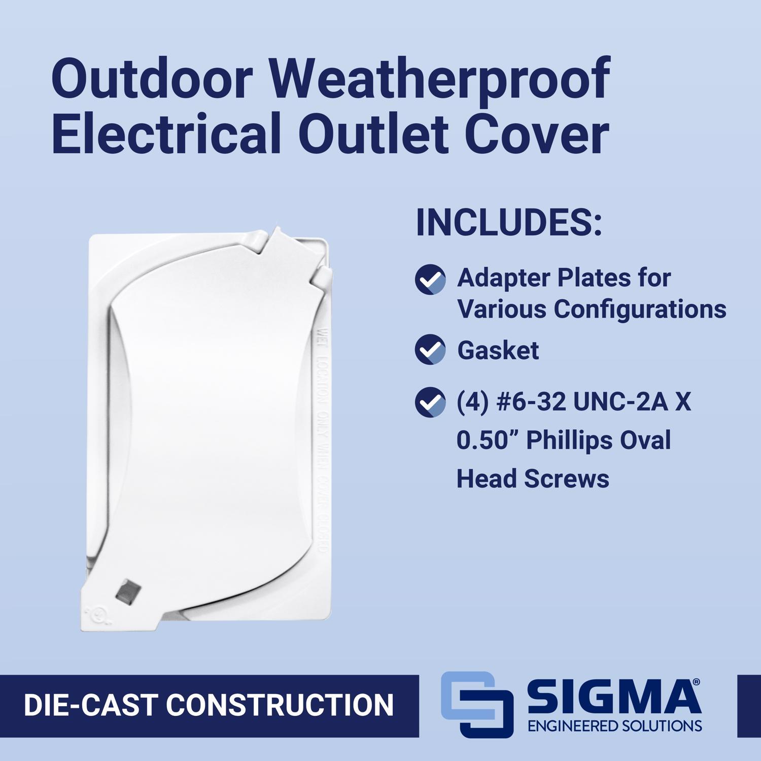 Sigma Engineered Solutions Rectangle Metal 1 gang 4.57 in. H X 2.81 in. W Universal Cover