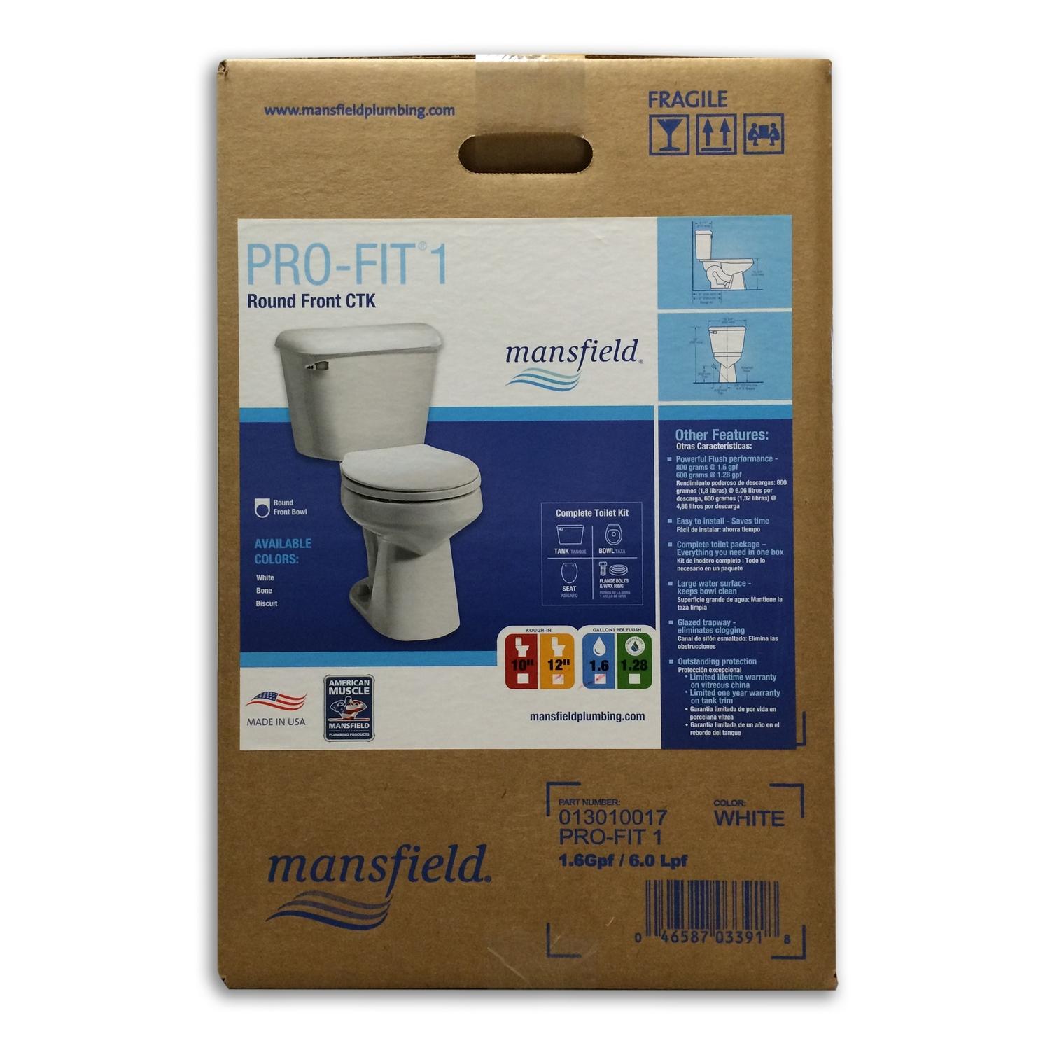 Mansfield Alto Pro-Fit 1 1.6 gal Round Complete Toilet