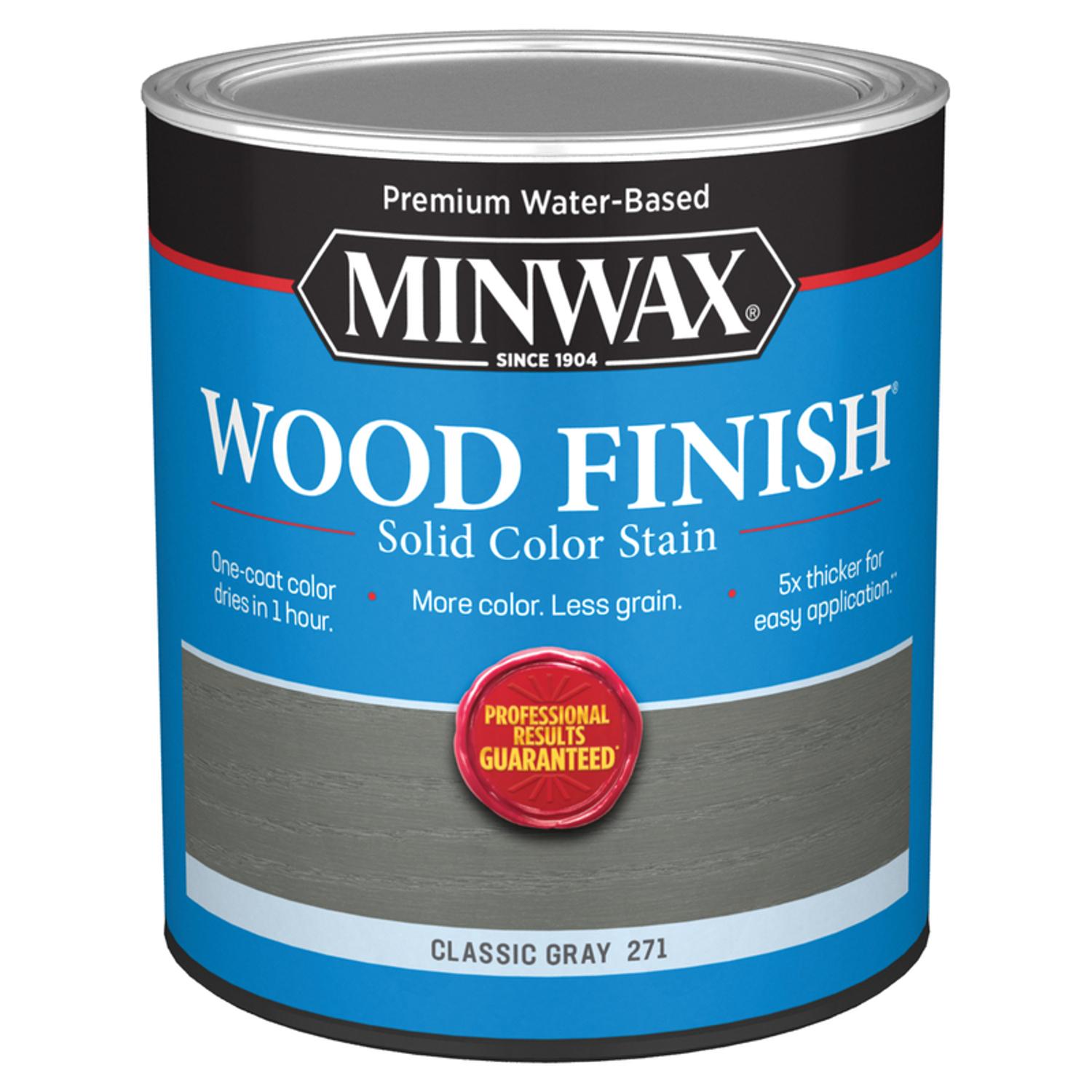 Minwax Wood Finish Water-Based Solid Classic Gray Water-Based Wood Stain 1 qt