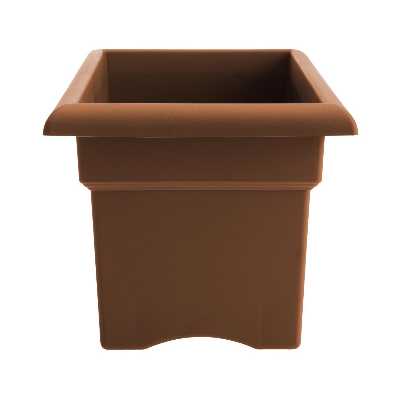 Bloem Terrabox 9.8 in. H X 11.7 in. W X 26.3 in. D Resin Veranda Planter Chocolate
