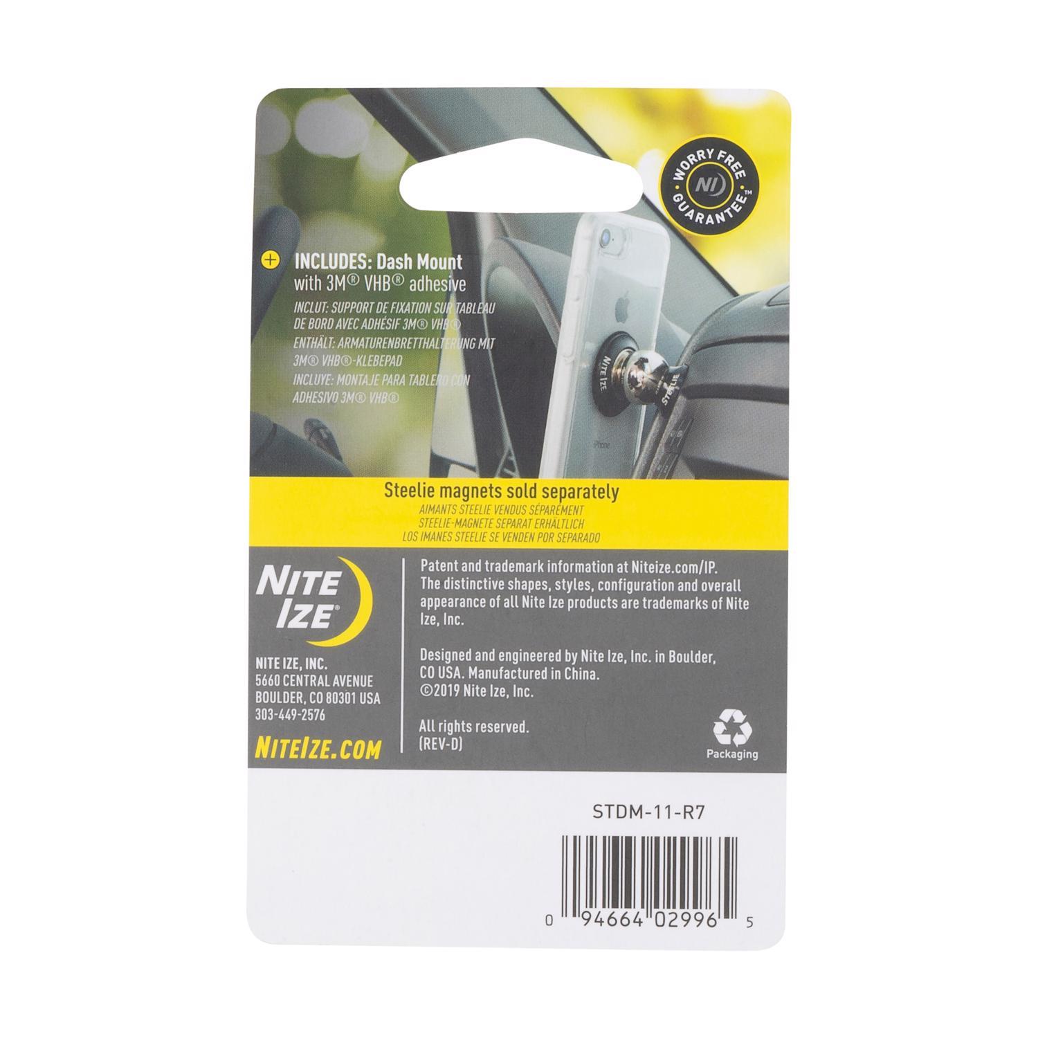 Nite Ize Steelie Black/Silver Cell Phone Car Mount For All Mobile Devices