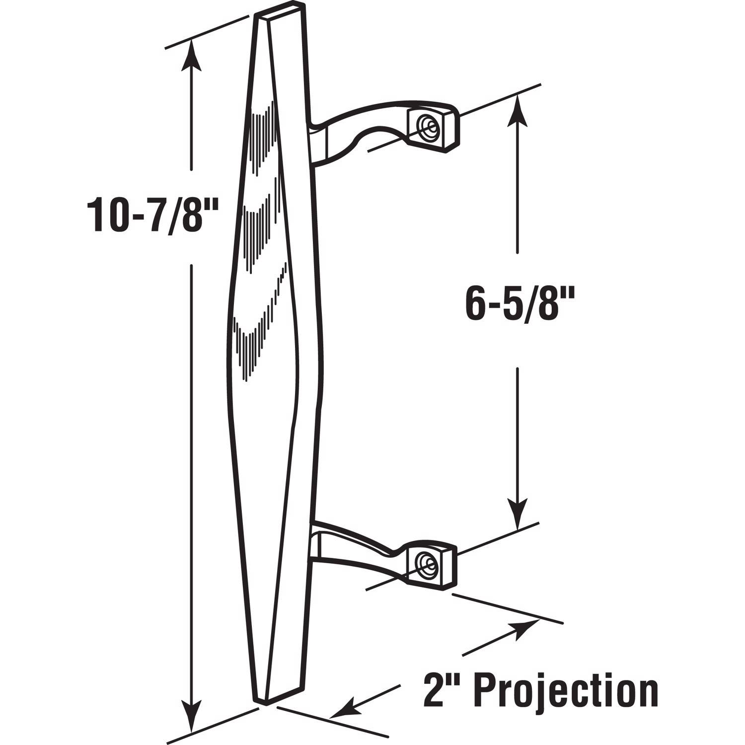 Prime-Line 1 in. L Chrome Plated Brown Metal Patio Door Pull