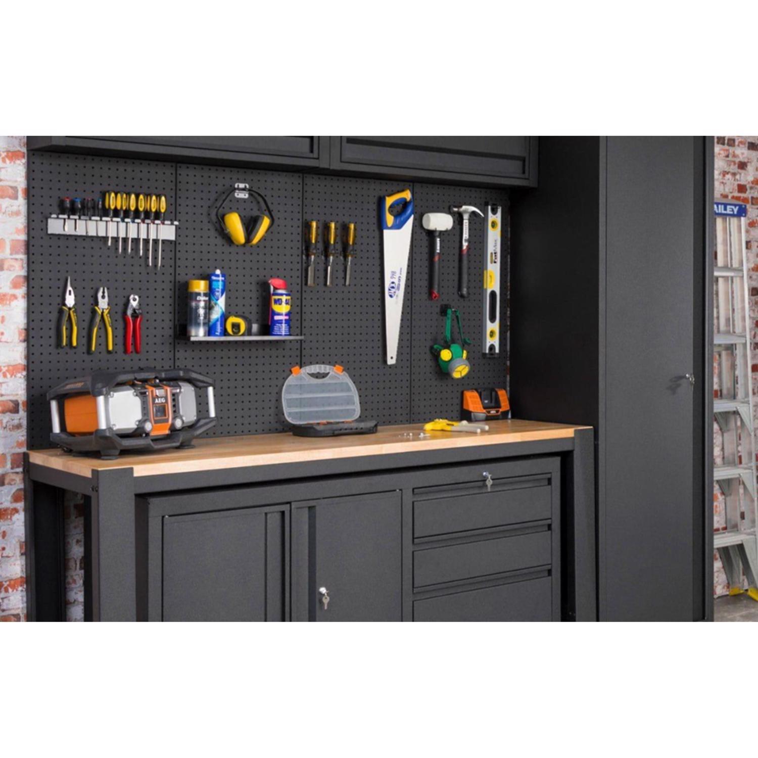 Knape & Vogt HEAVYWEIGHT 48 in. W X 16 in. H X 0.65 in. D Pegboard Steel Black