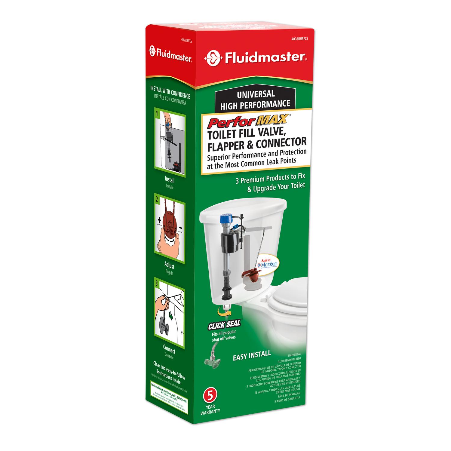 Fluidmaster Performax Fill Valve And Flapper Kit White Plastic