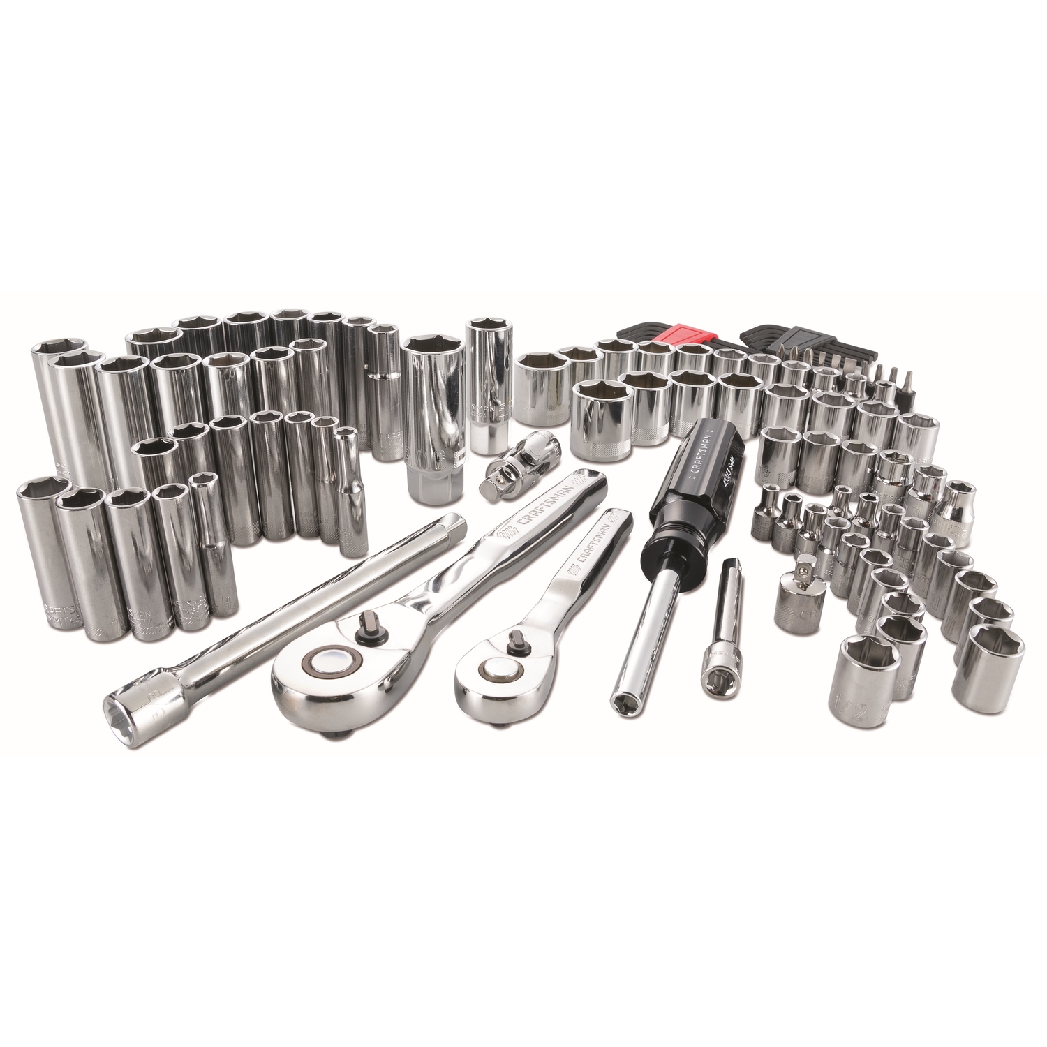 Craftsman 1/4 and 3/8 in. drive Metric and SAE 6 Point Mechanic's Tool Set 105 pc