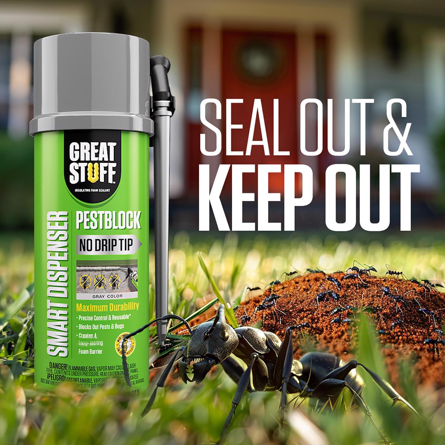 Great Stuff Smart Dispenser Gray Polyurethane Insulating Foam Sealant 12 Oz