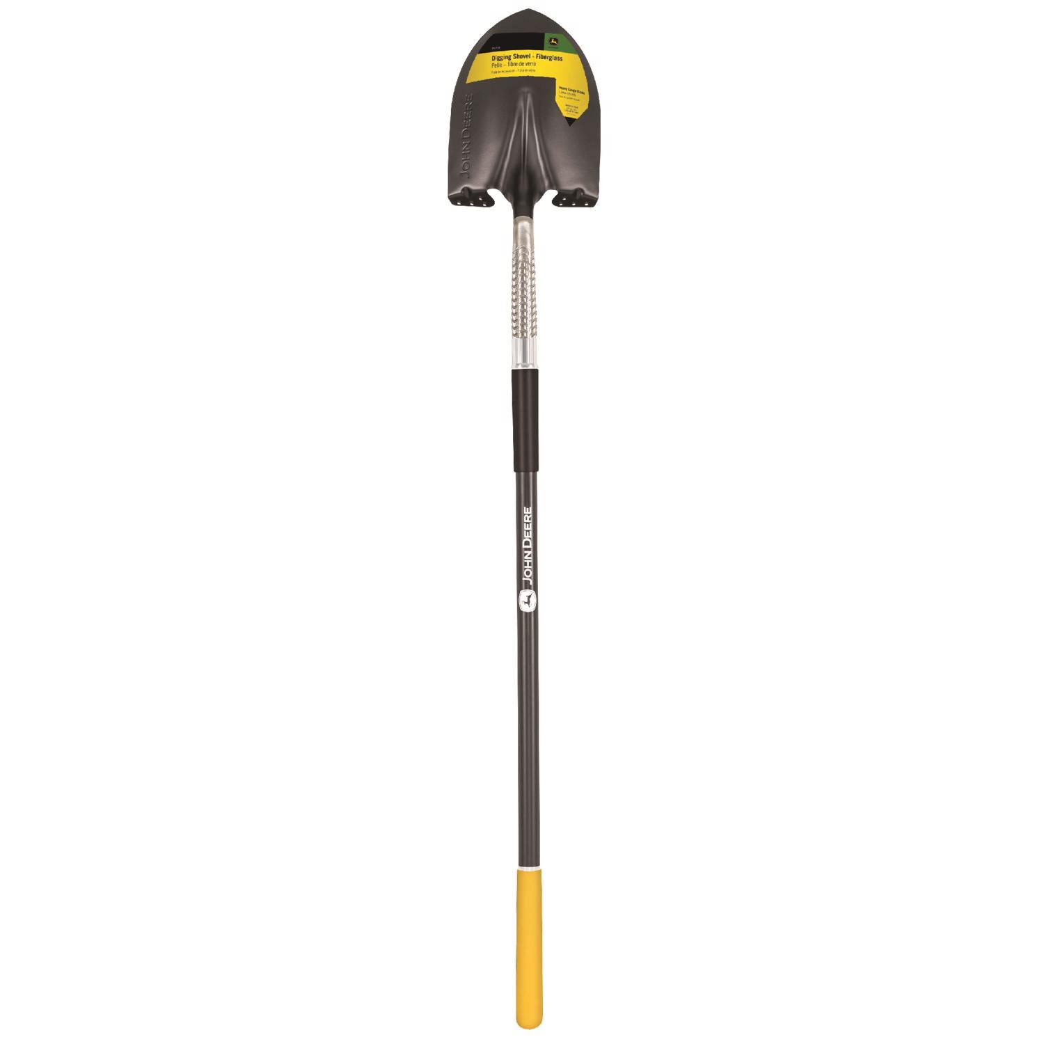 John Deere 59 in. Steel Round Digging Shovel Fiberglass Handle