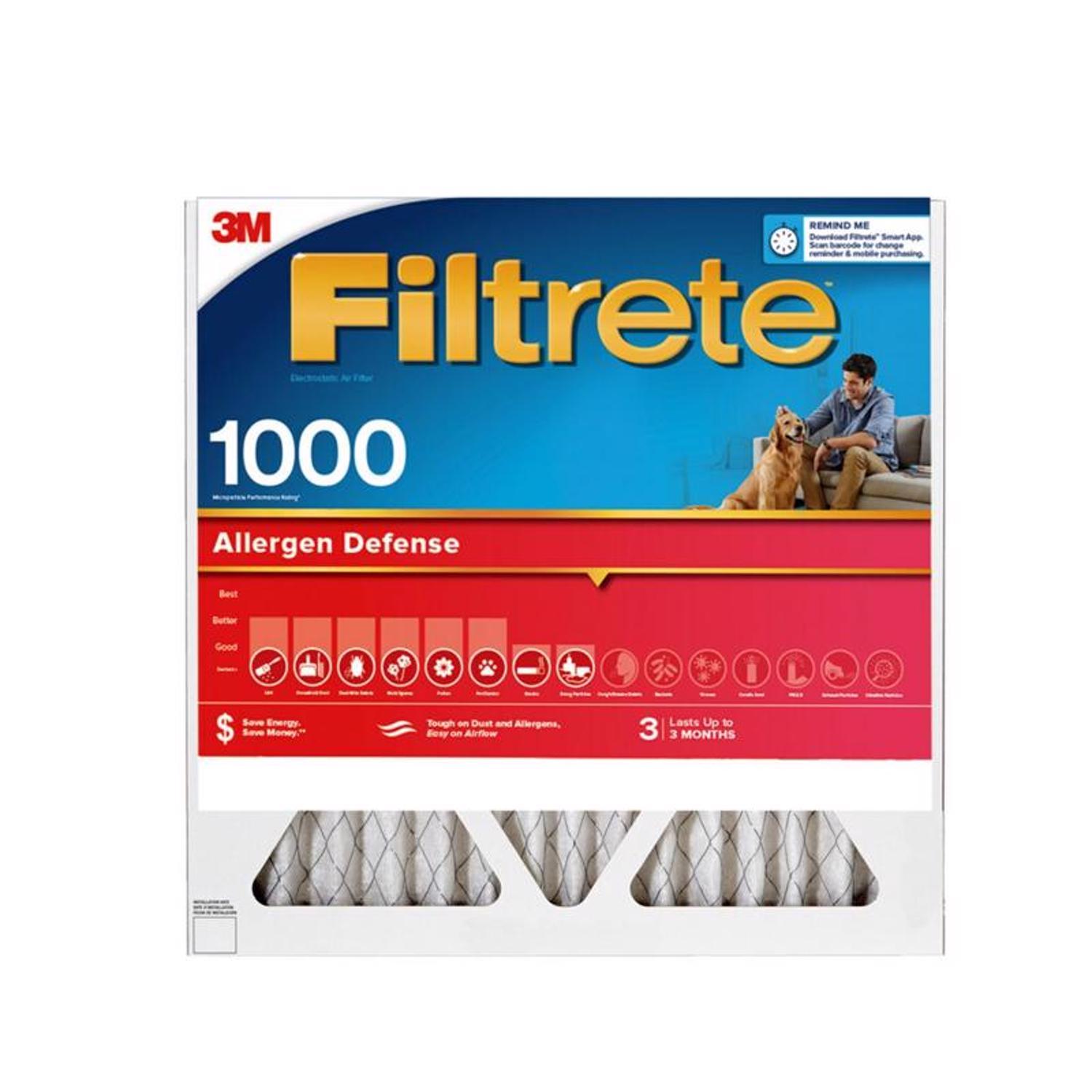 Filtrete 20 in. W X 20 in. H X 1 in. D 11 MERV Pleated Air Filter 2 pk