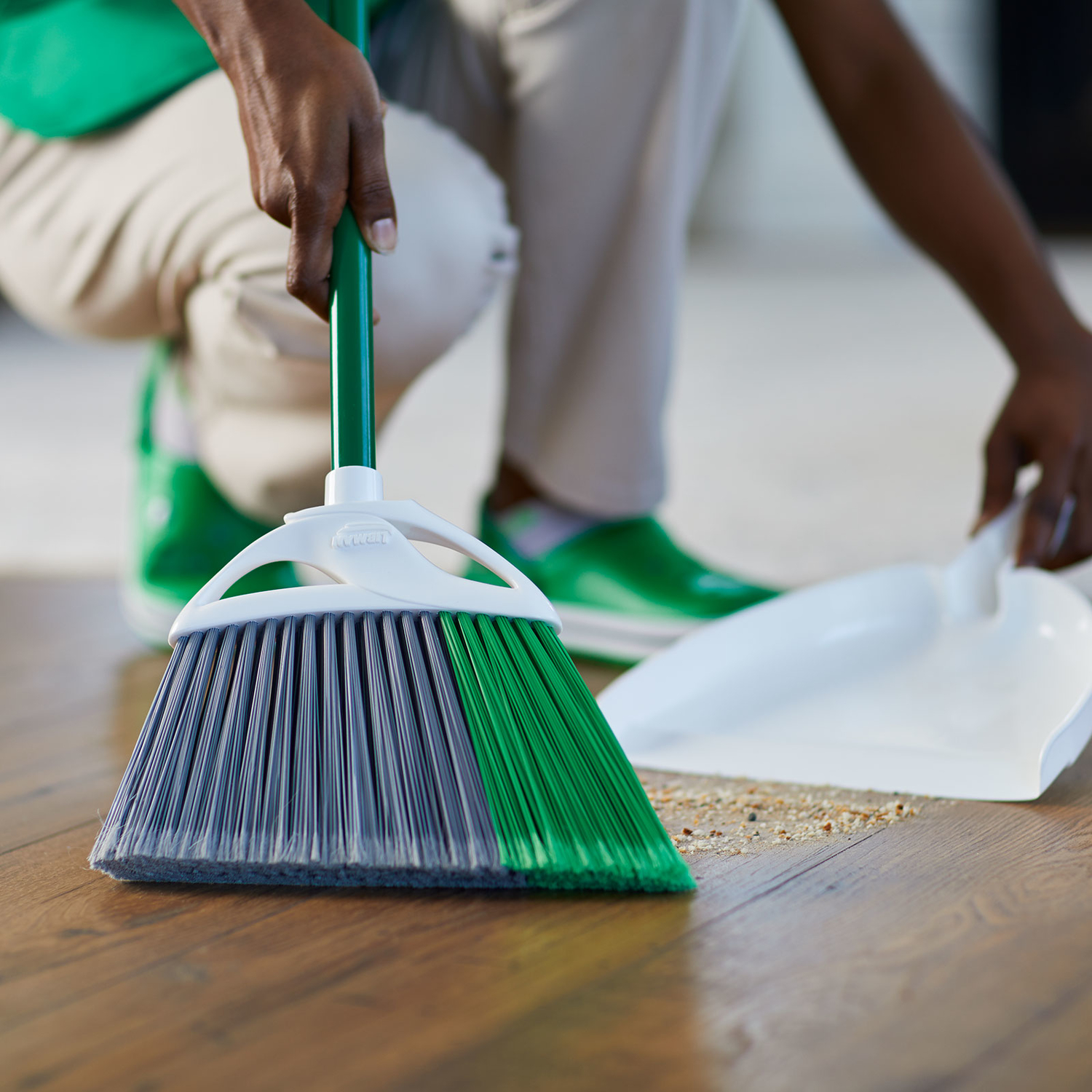 Libman Precision Angle 11 in. W Stiff Recycled Plastic Broom with