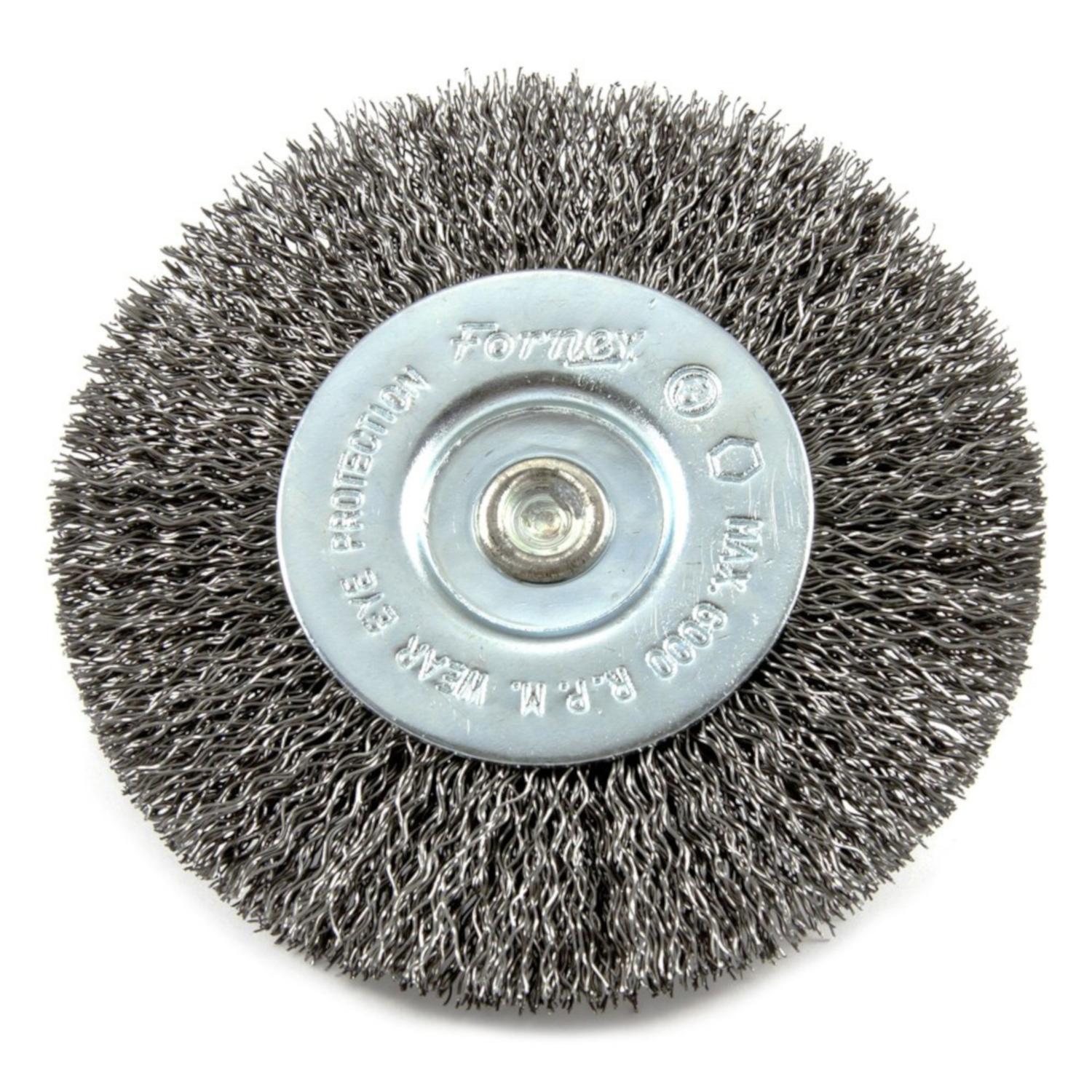 Forney 4 in. Crimped Wire Wheel Brush Metal 6000 rpm 1 pc