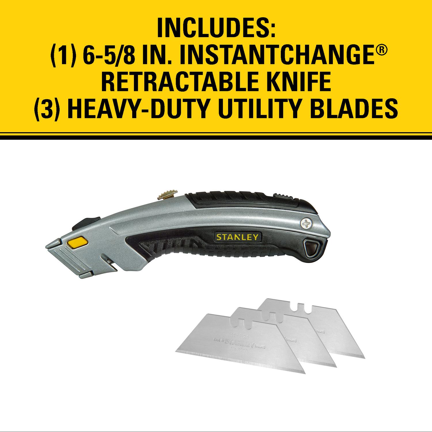 Stanley InstantChange 6-5/8 in. Retractable Utility Knife Black/Gray 1 pk