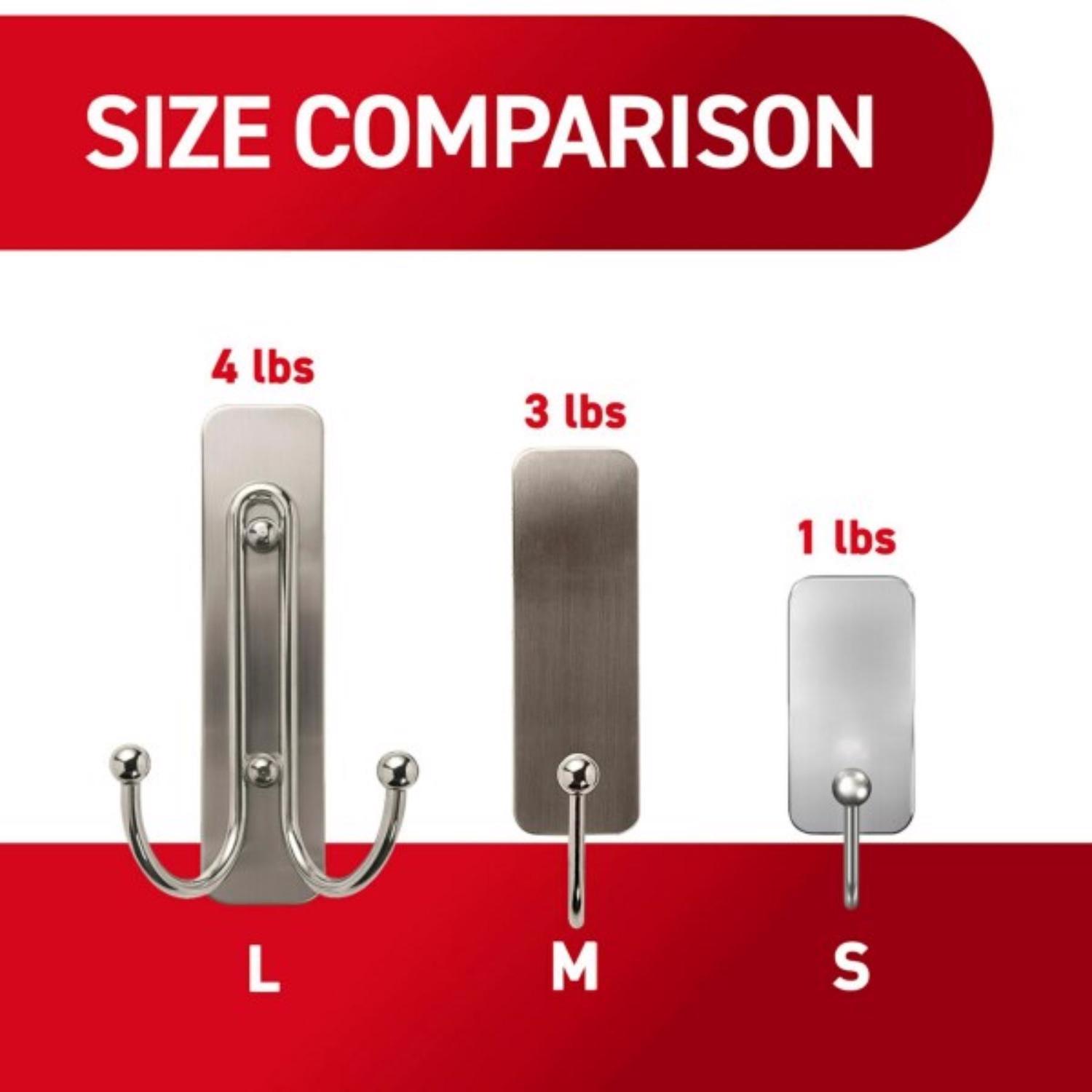 3M Command 2 in. L Brushed Nickel Metal Large Double Hook 4 lb. cap. 1 pk