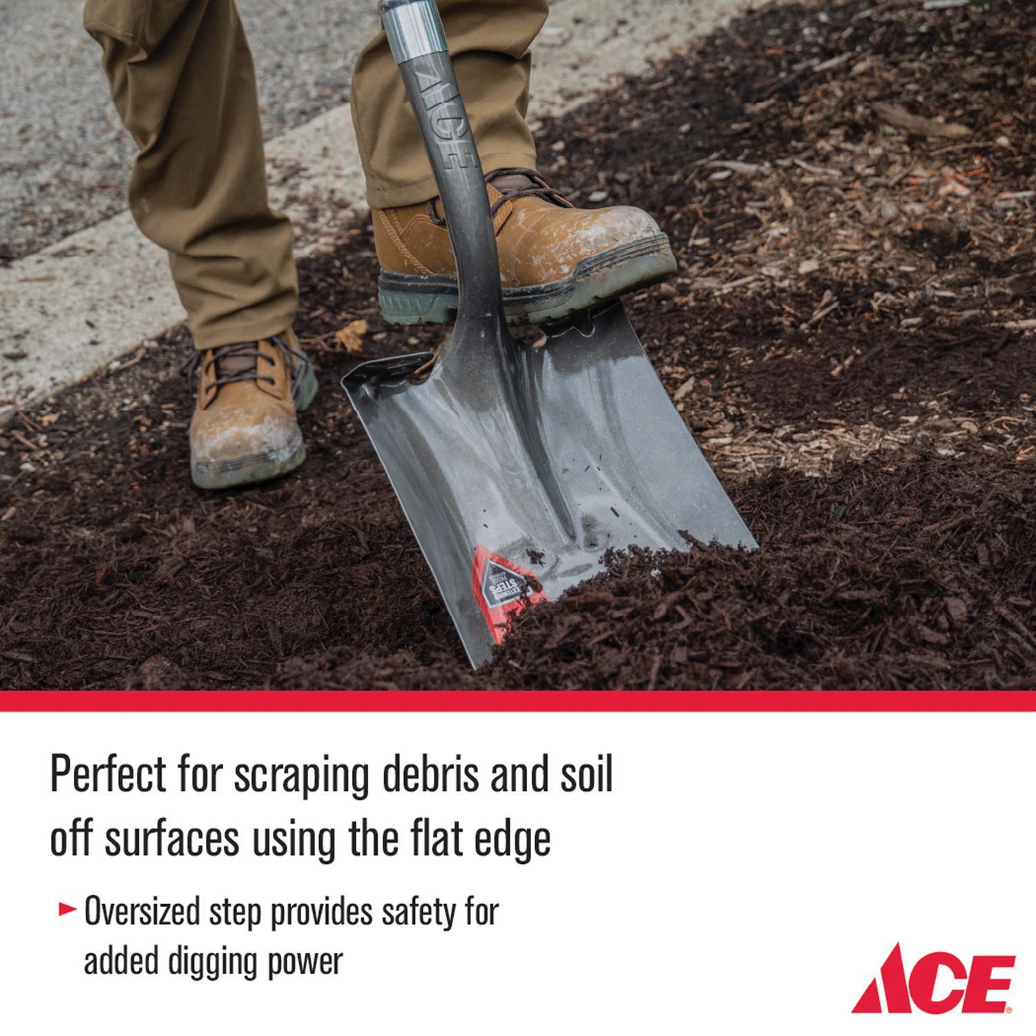 Ace 40 in. Steel Square Transfer Shovel Fiberglass Handle