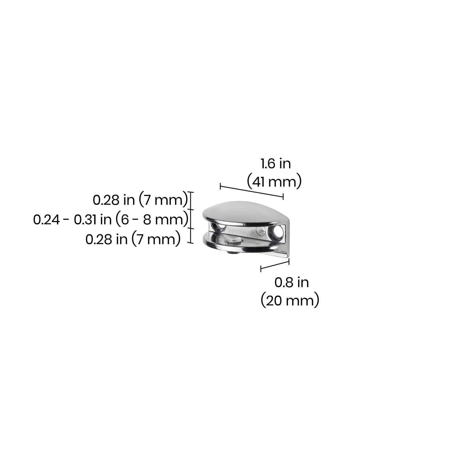 Dolle Flic 1.6 in. H X 1.6 in. W X 0.8 in. D Silver Metal Shelf Clips
