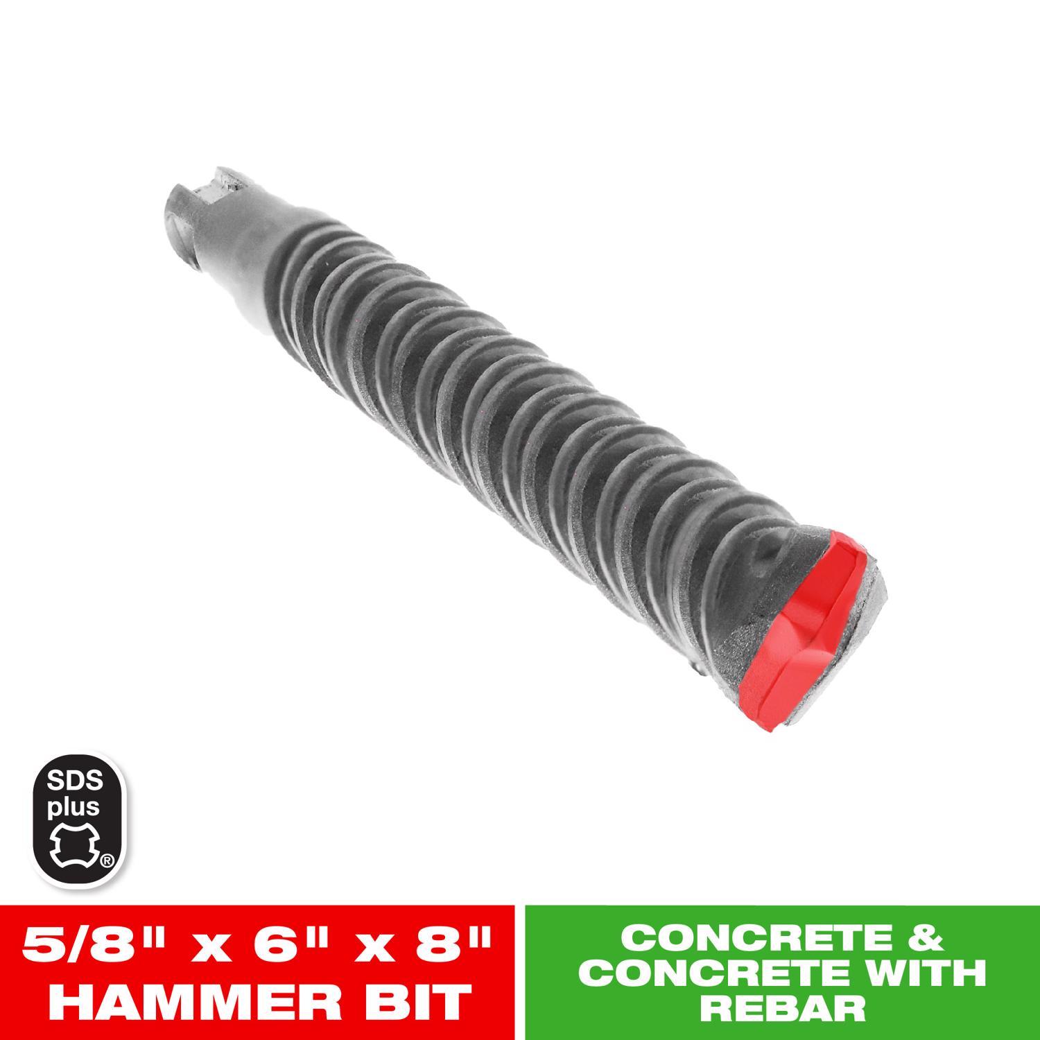 Diablo 5/8 in. X 8 in. L Carbide Tipped 2-Cutter Hammer Drill Bit SDS-Plus Shank 1 pk