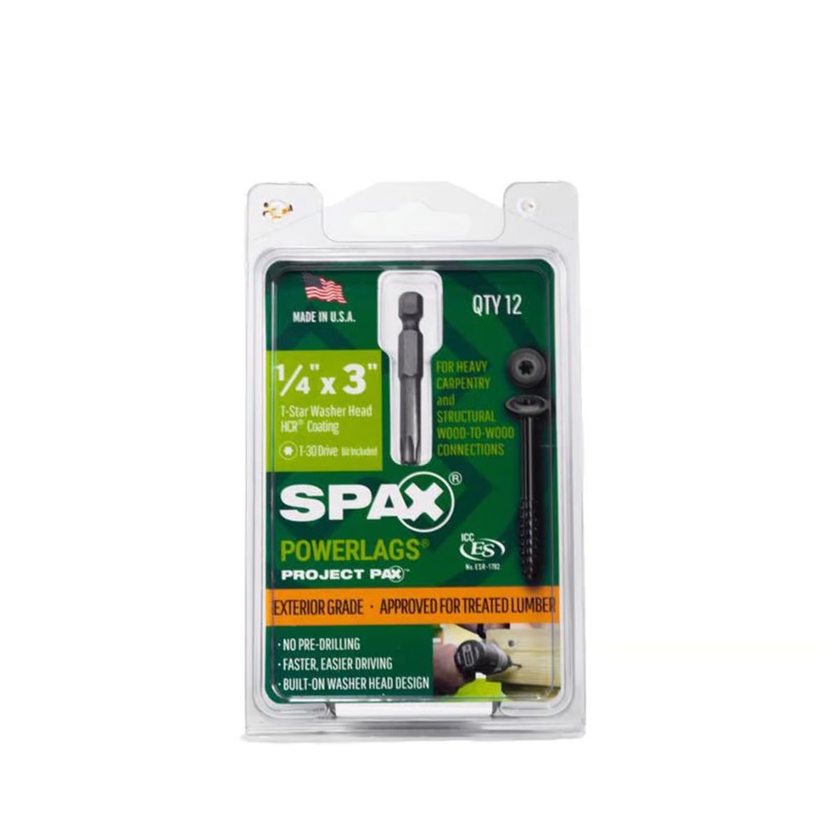 SPAX PowerLag 1/4 in. in. X 3 in. L T-30 Washer Head Serrated Structural Screws 
