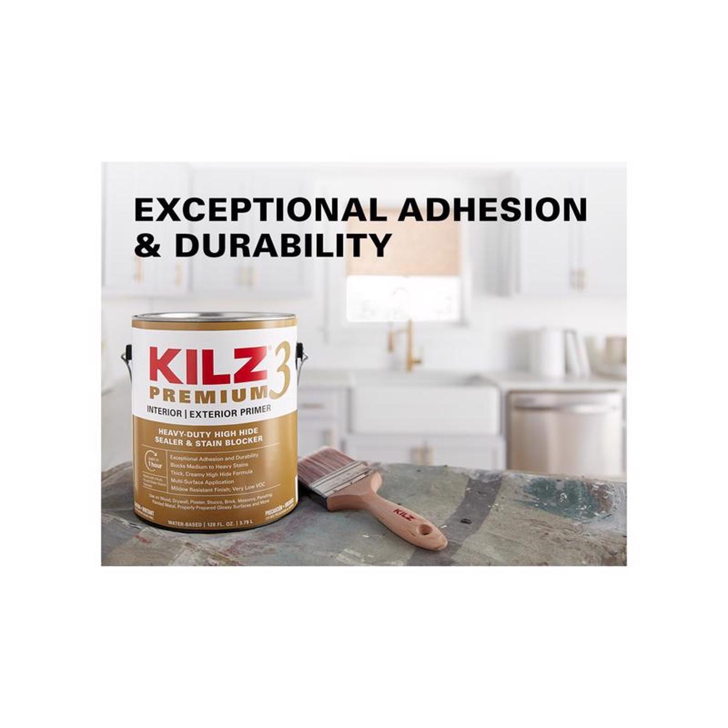 KILZ 3 Premium White Flat Water-Based Stain Blocking Primer 1 qt