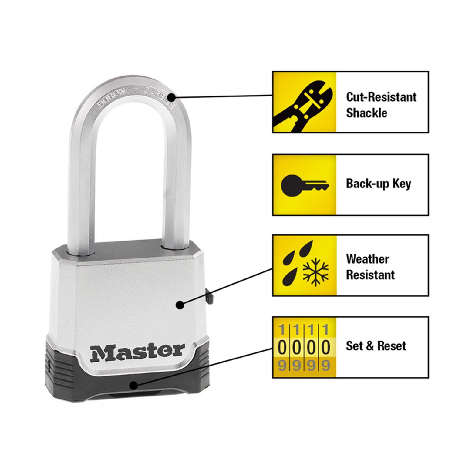Master Lock Magnum 4-25/64 in. H X 1-13/16 in. W X 2 in. L Steel Ball Bearing Locking Weather-Resist