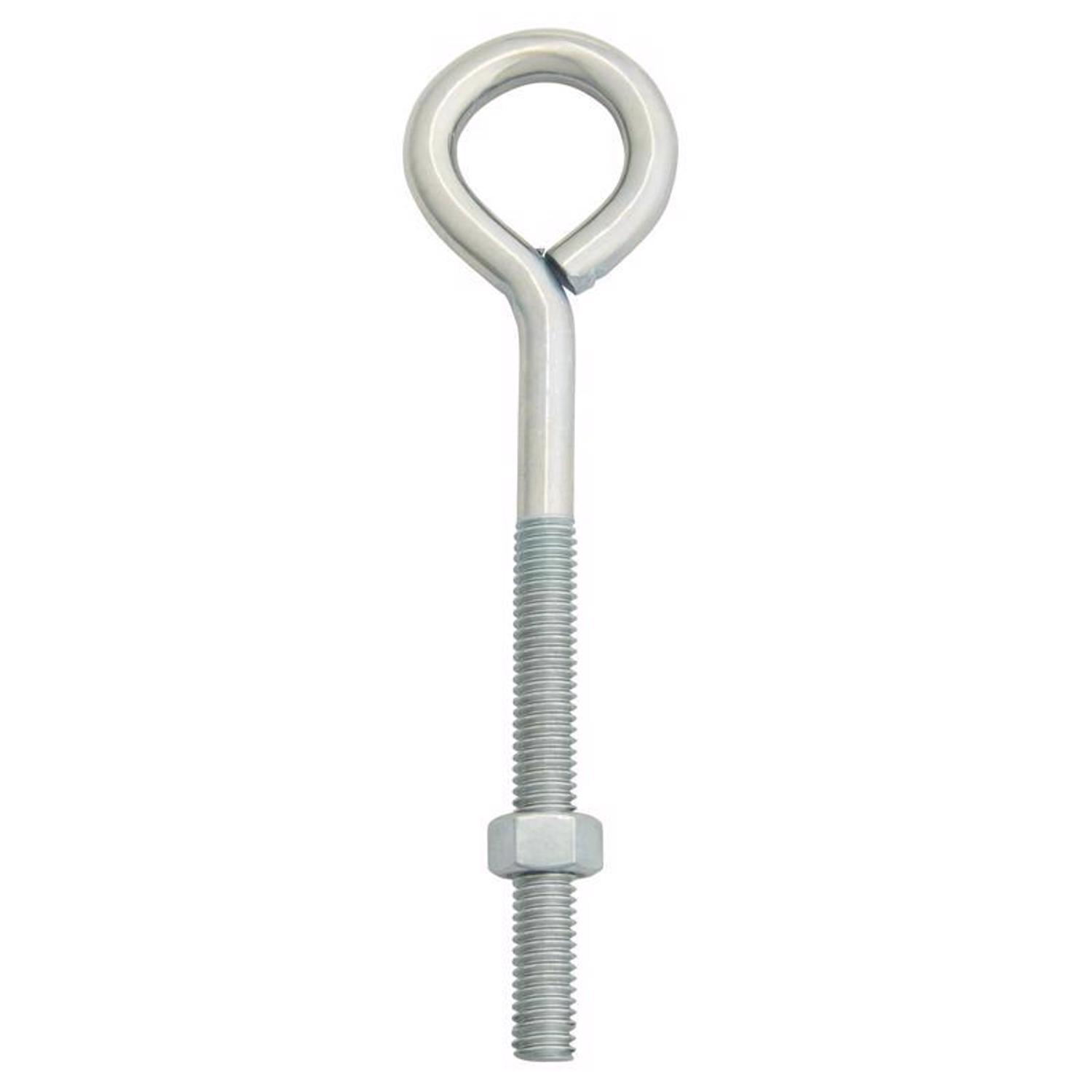 Hampton 3/8 in. X 6 in. L Zinc-Plated Steel Eyebolt Nut Included
