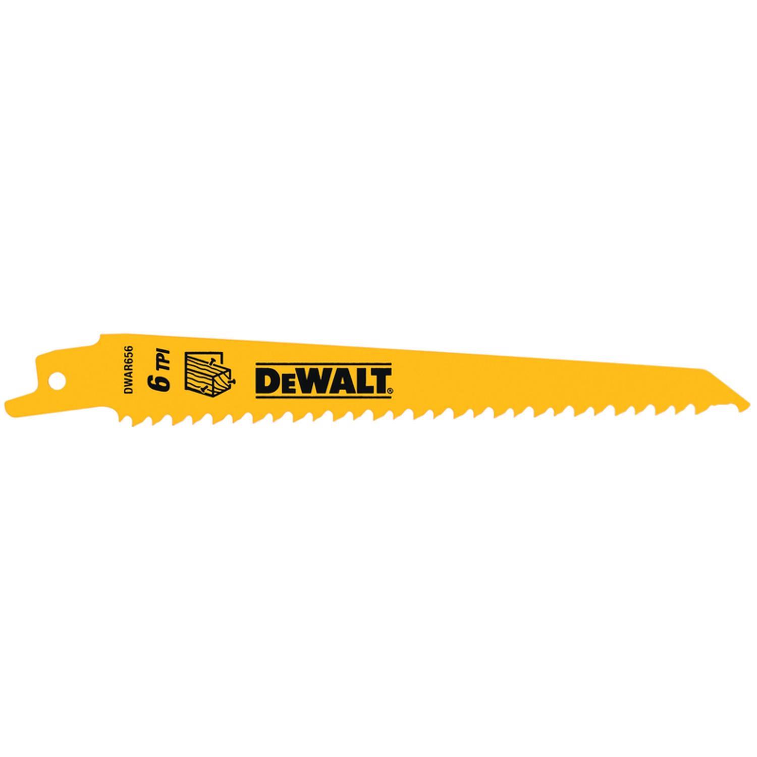 DeWalt 6 in. Bi-Metal Reciprocating Saw Blade 6 TPI 5 pk