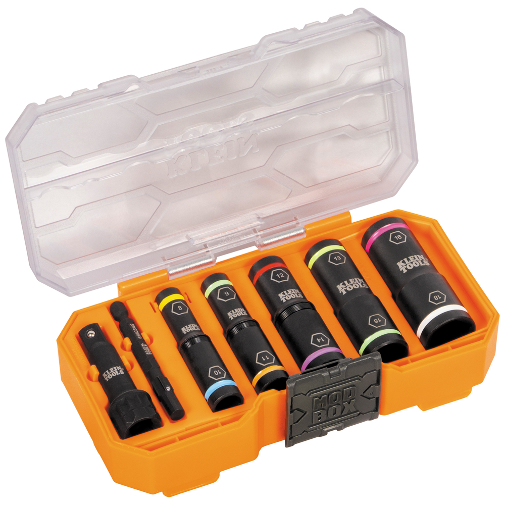 Klein KNECT Flip-10 Heavy Duty Flip Impact Socket Set, Metric, 8-Piece
