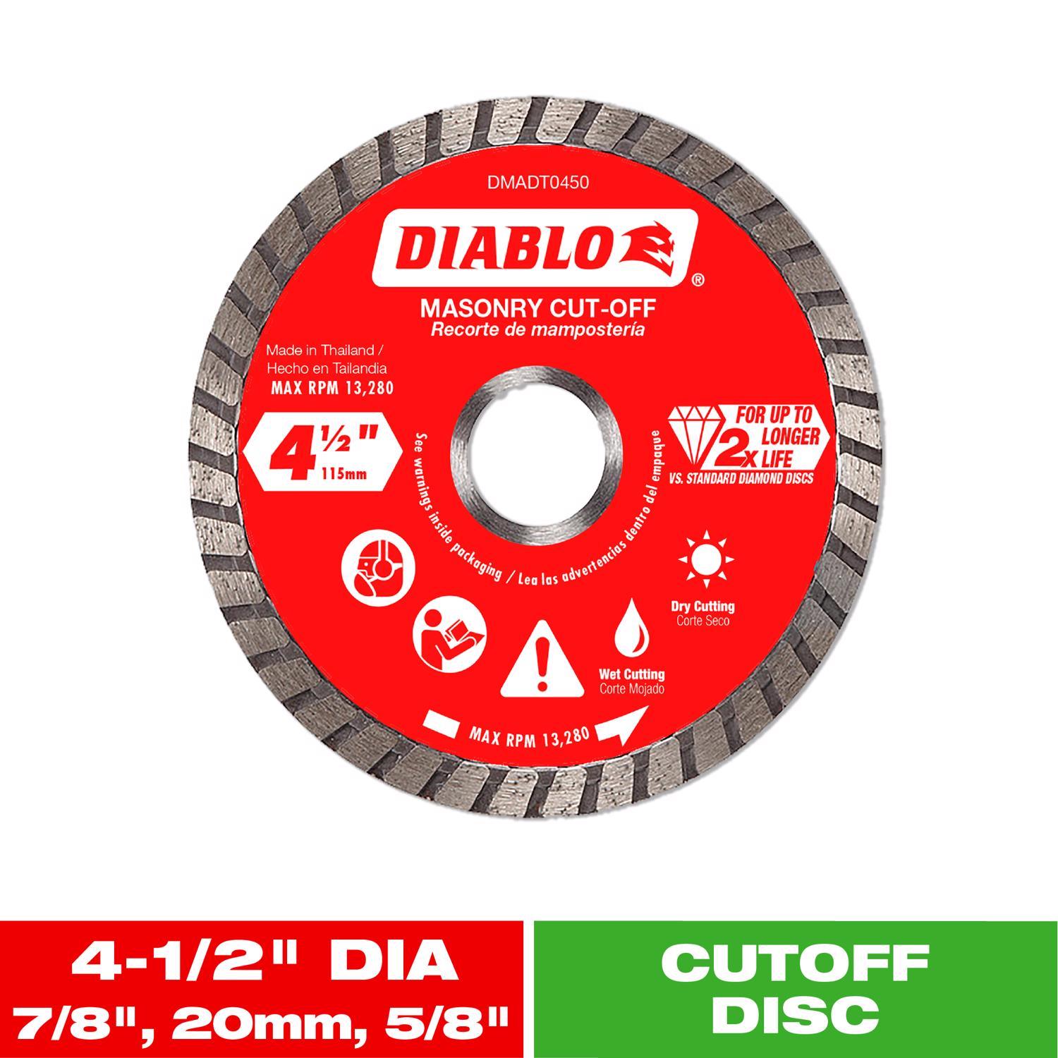 Diablo 4-1/2 in. D X 7/8 in. Diamond Masonry Cut-Off Disc 1 pk