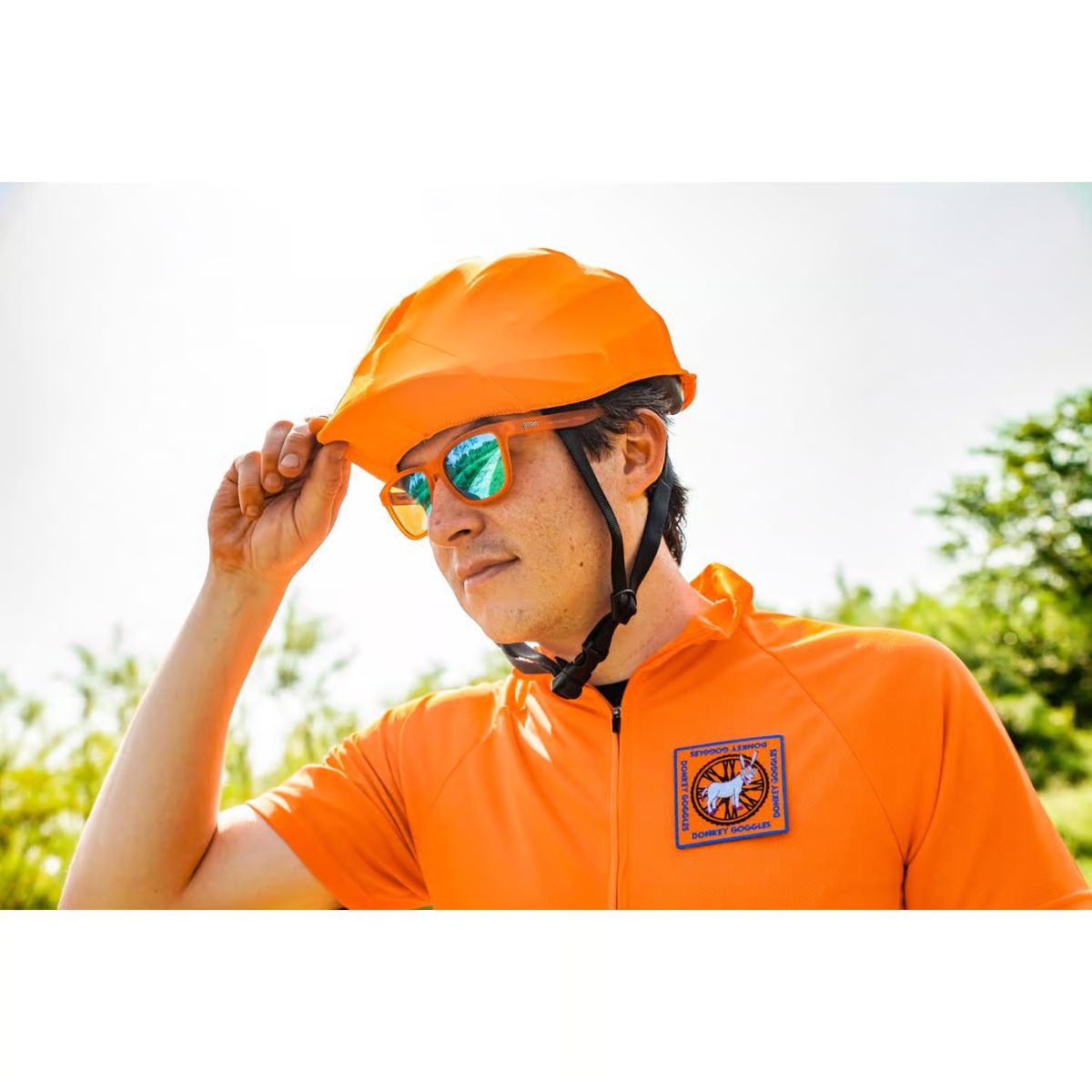 goodr OG - Donkey Goggles Sunglasses Unisex Orange Frame Blue Lens
