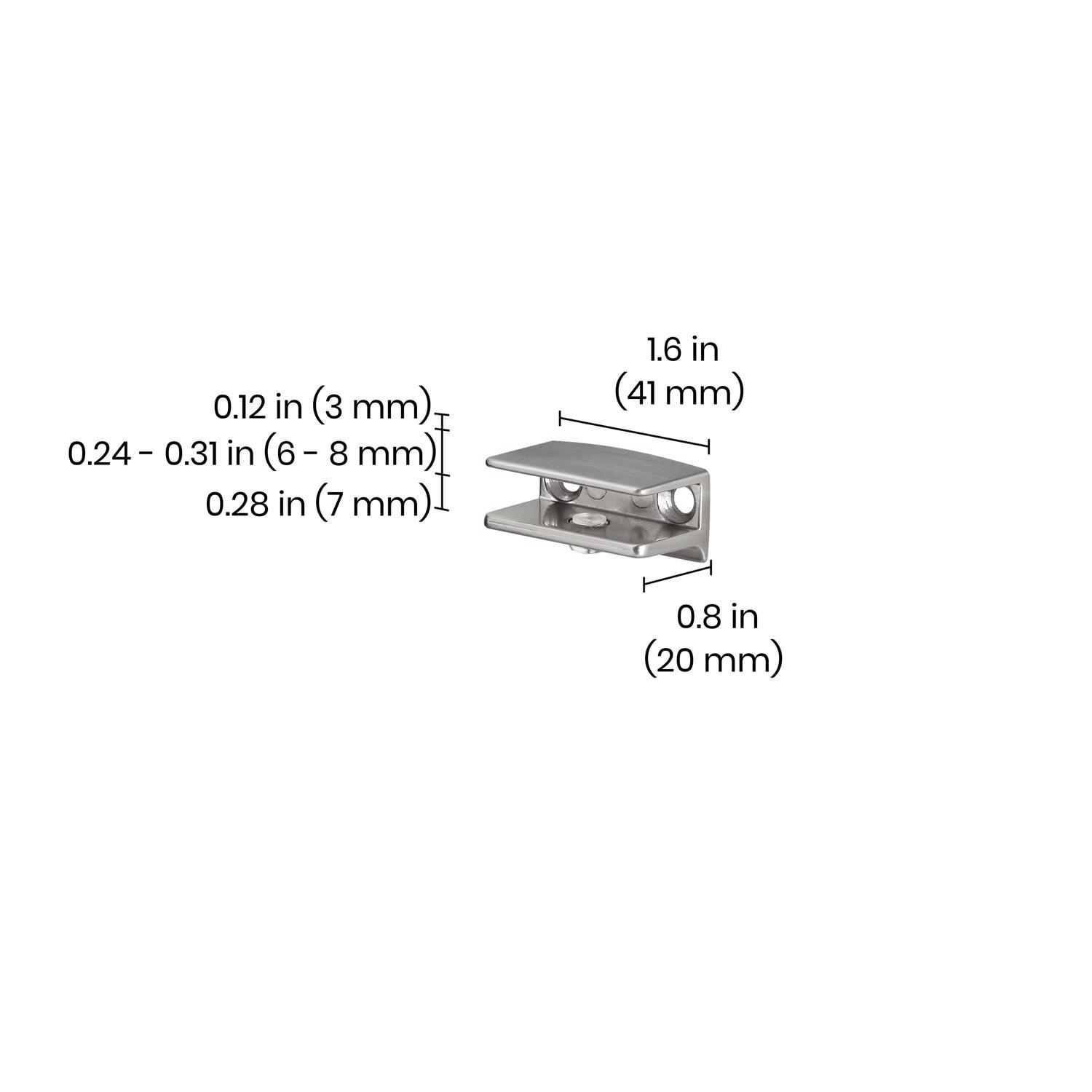 Dolle Flac 1.6 in. H X 1.6 in. W X 0.8 in. D Silver Metal Shelf Clips