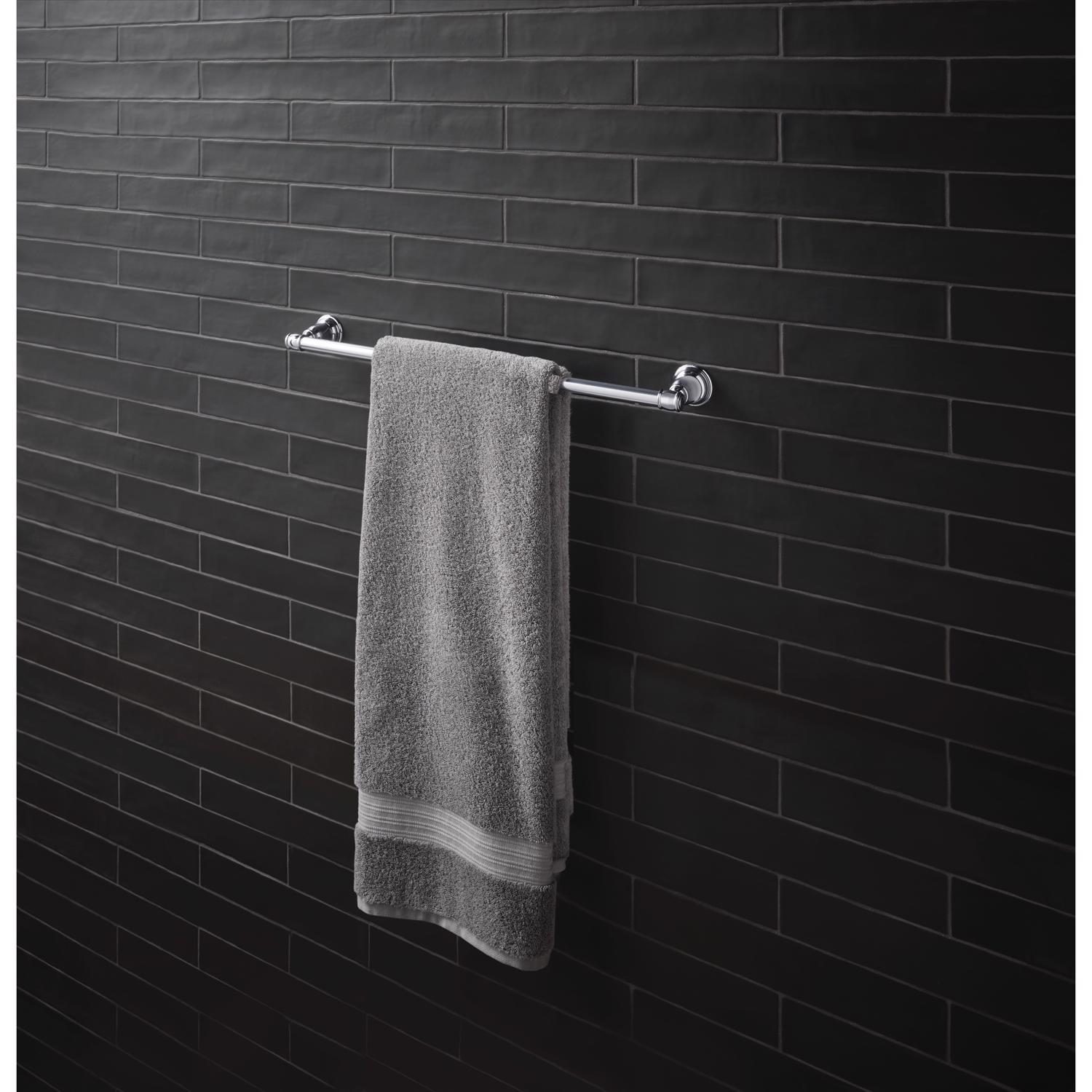 OakBrook Collection Chrome Twin Towel Bar 24 in. L Die Cast Zinc