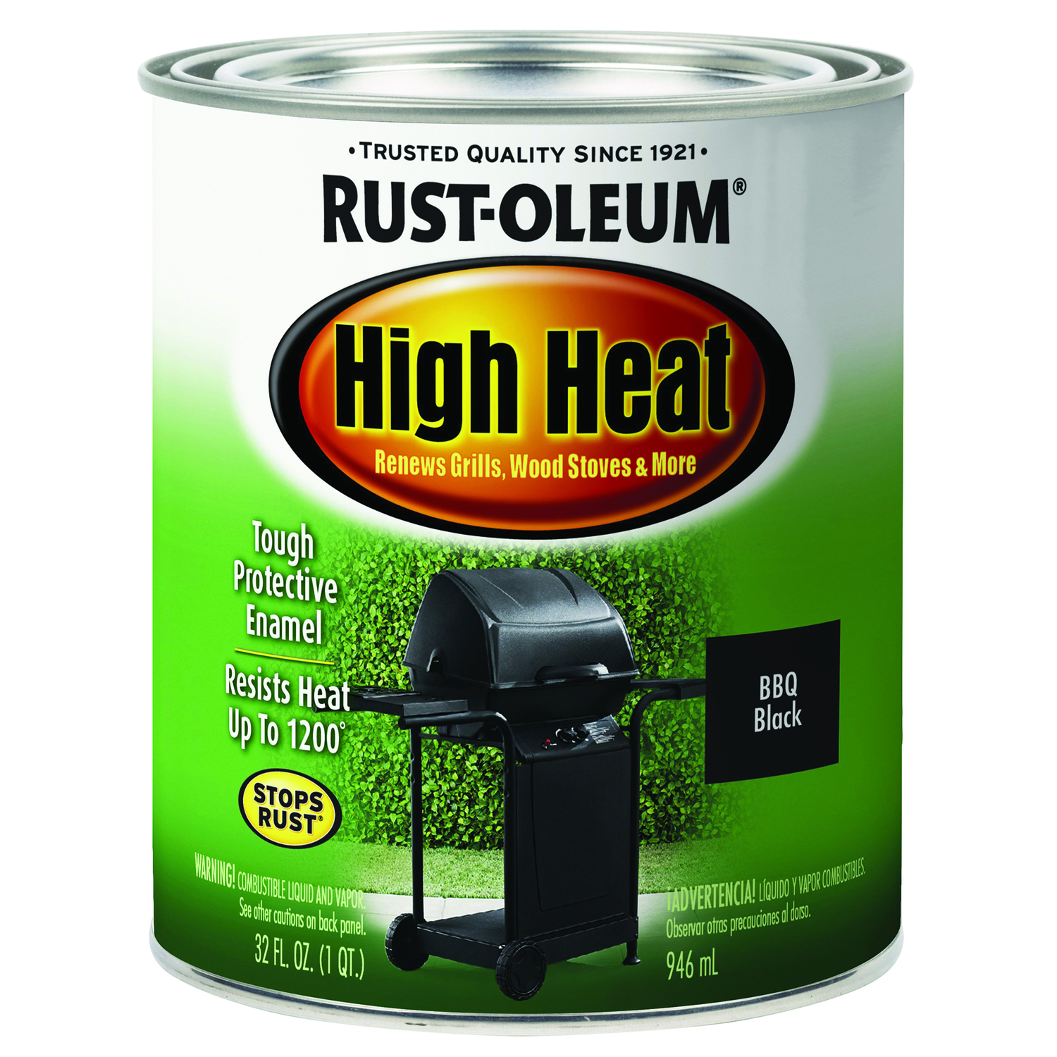 Rust-Oleum Specialty Satin BBQ Black Oil-Based High Heat Enamel 1 qt