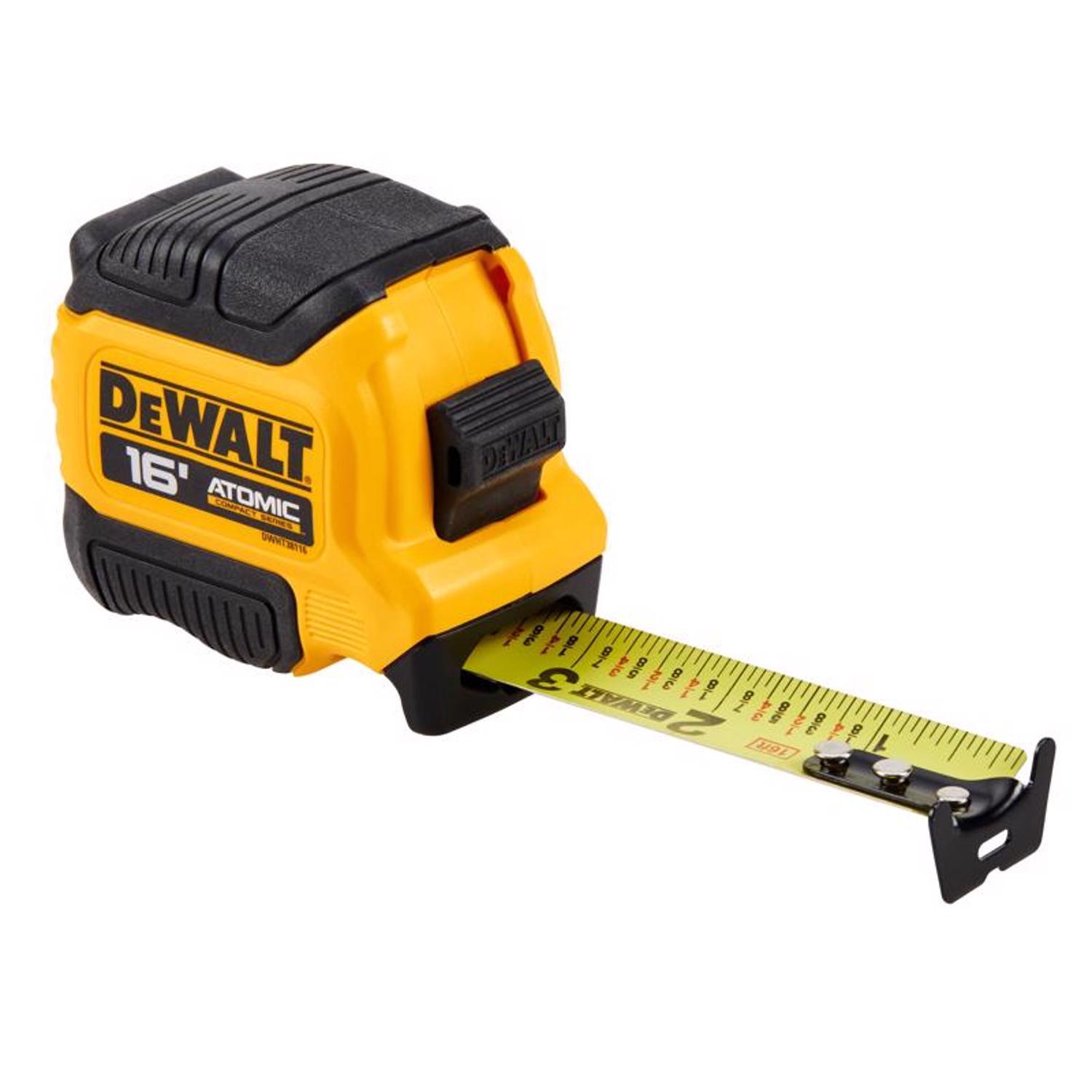 DeWalt ATOMIC 16 ft. L X 1.25 in. W Compact Tape Measure 1 pk