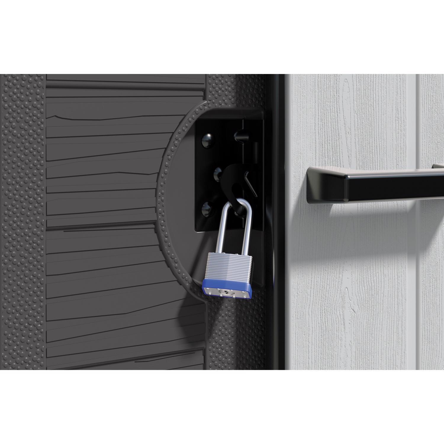 Suncast Modernist Barn Door 10 ft. x 7 ft. Resin Horizontal Barn Storage Shed with Floor Kit