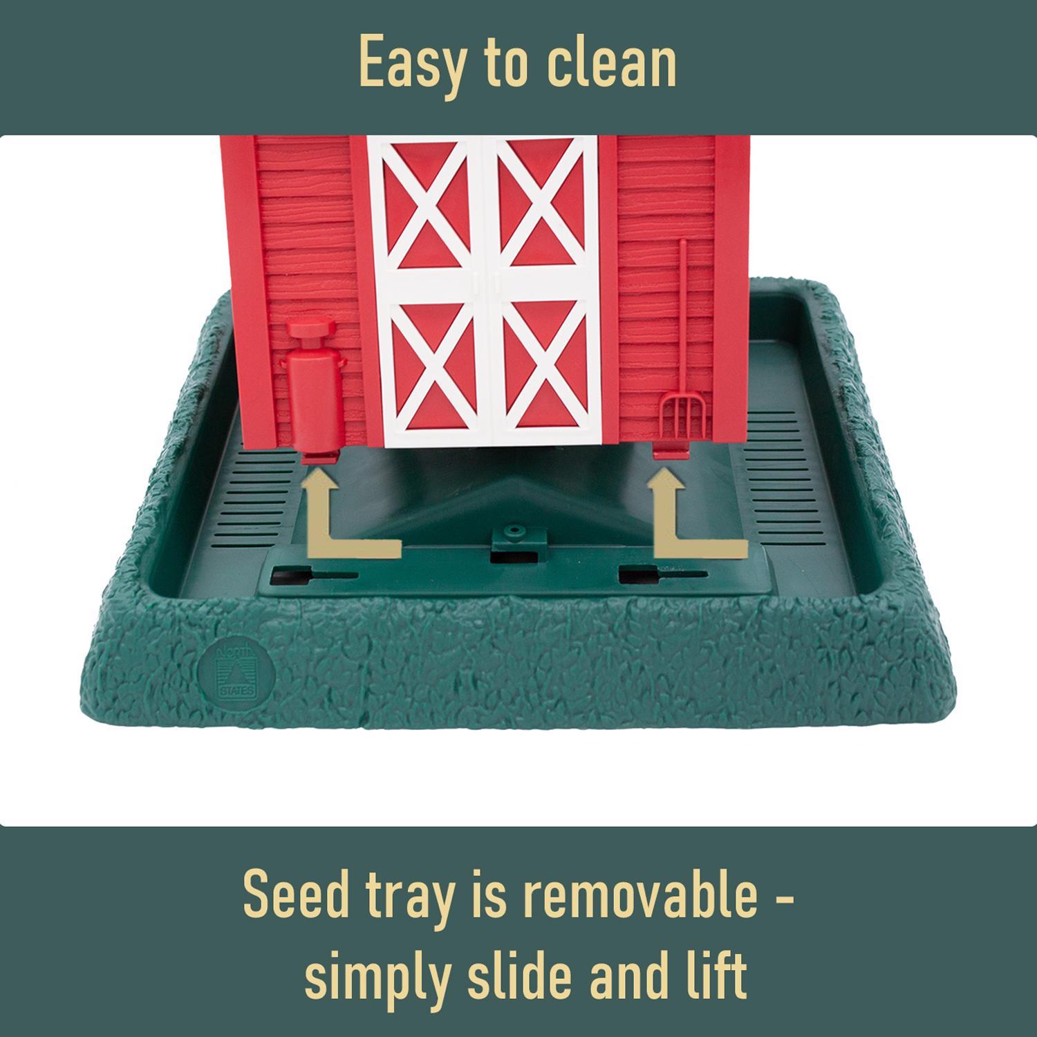 North States Wild Bird 5 lb Plastic Barn Hopper Bird Feeder 4 ports