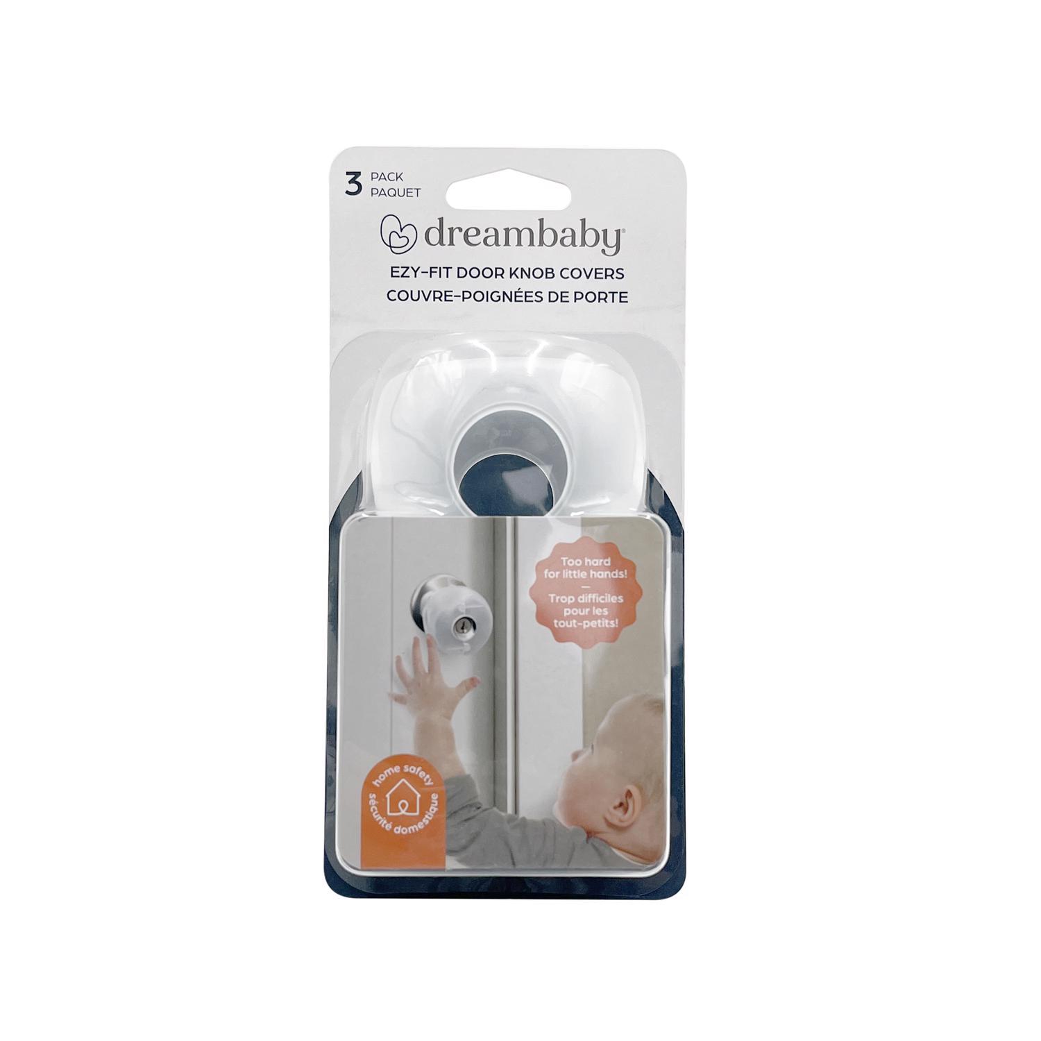 Dreambaby EZY-Fit Clear Plastic Door Knob Covers 3 pk