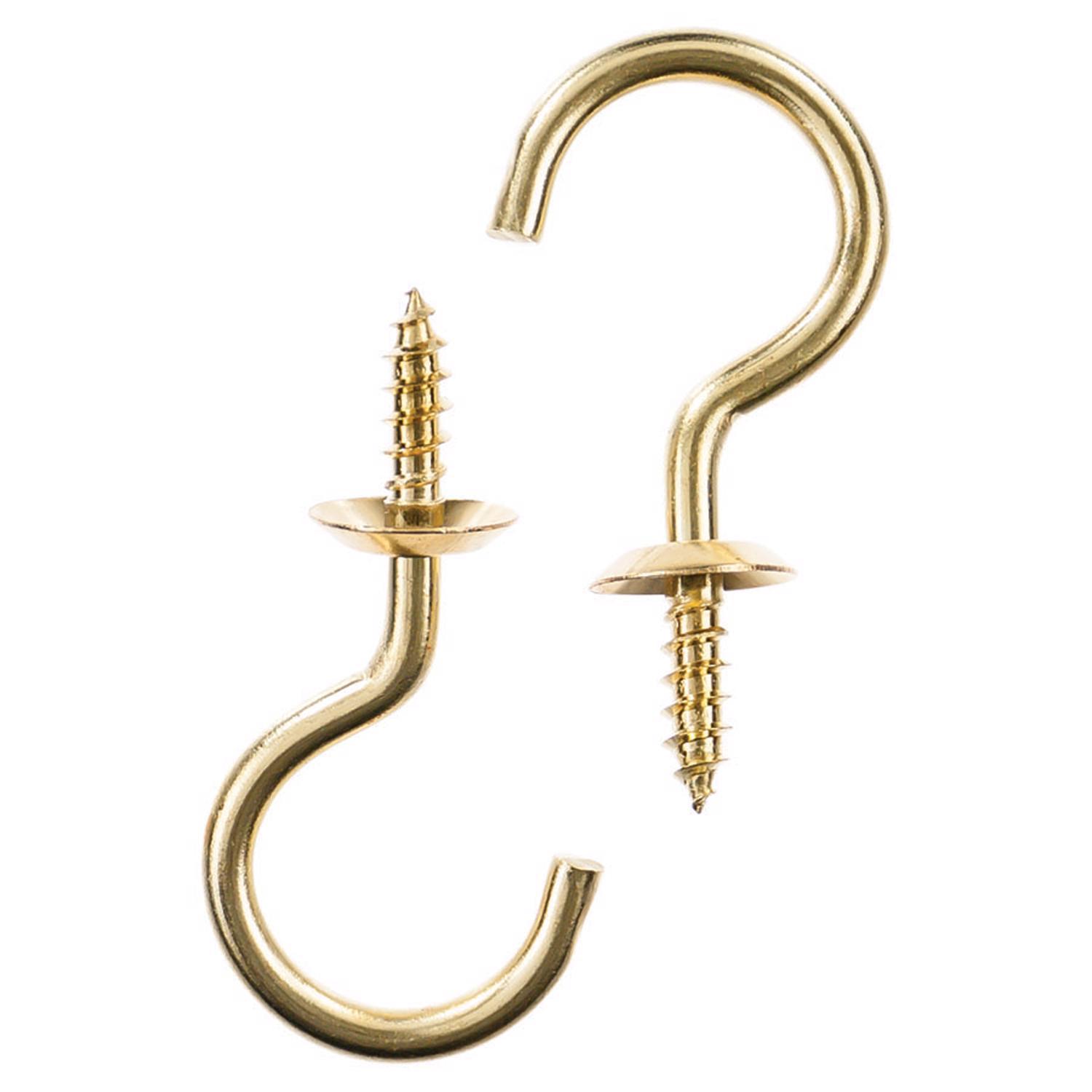 Ace Small Bright Brass Brass 2.0625 in. L Cup Hook 30 lb 1 pk