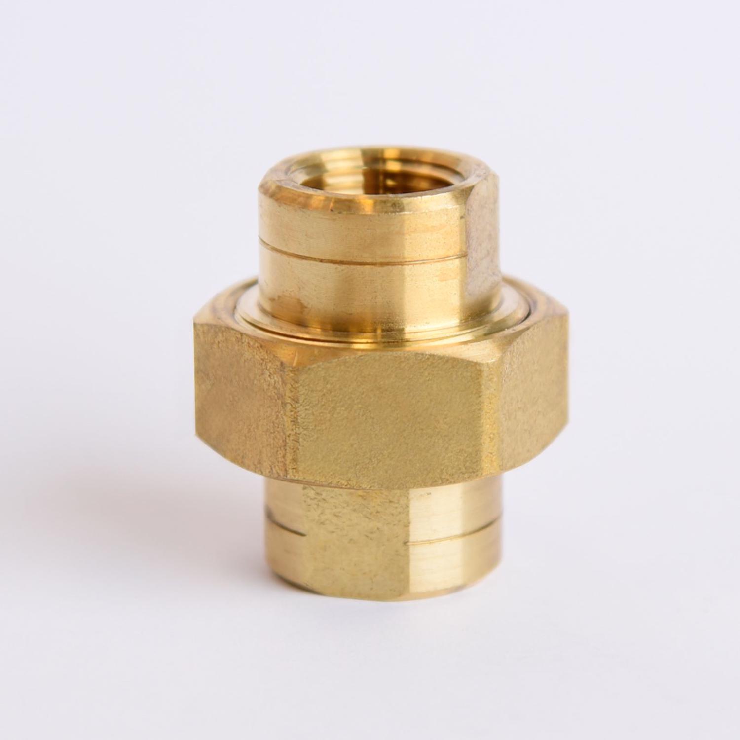 ATC 3/8 in. FPT 3/8 in. D FPT Yellow Brass Union