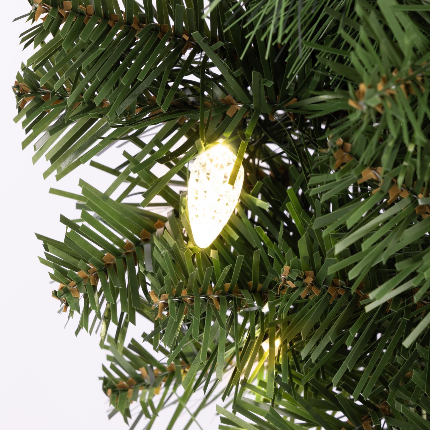 Celebrations Platinum 26 in. D LED Prelit Warm White Mixed Pine Wreath