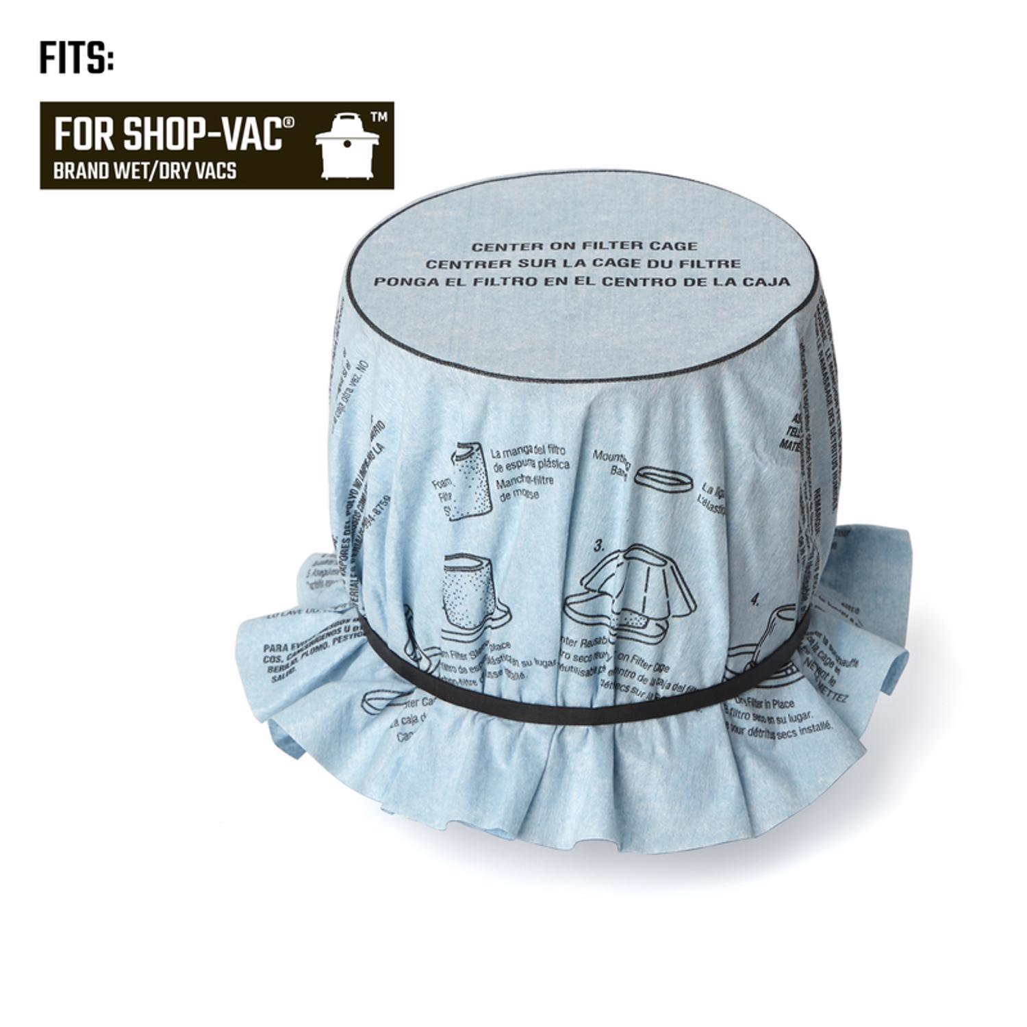 Craftsman 1 in. L X 7 in. W Cloth Filter Bag 3 pc
