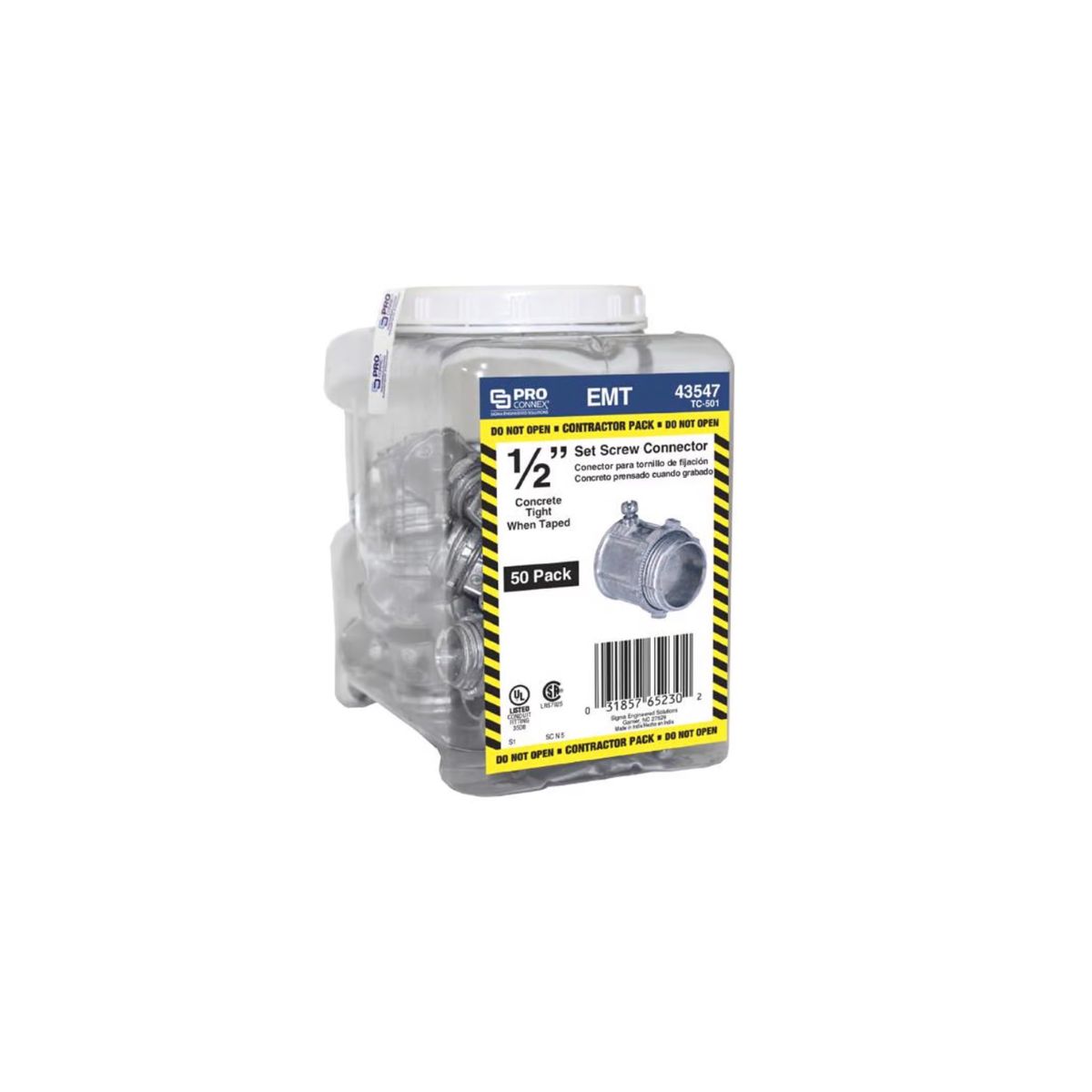 Sigma Engineered Solutions ProConnex 1/2 in. D Die-Cast Zinc Set Screw Connector For EMT 50 pk