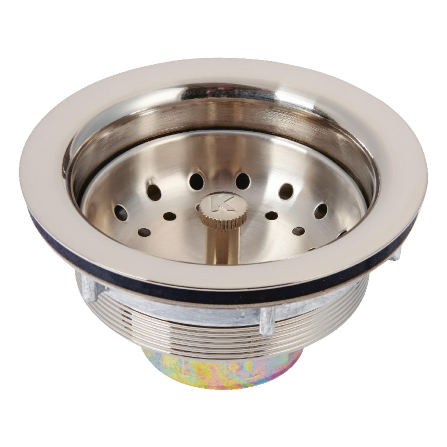 Ace 3-1/2 in. D Brushed Nickel Silver Brass Sink Strainer