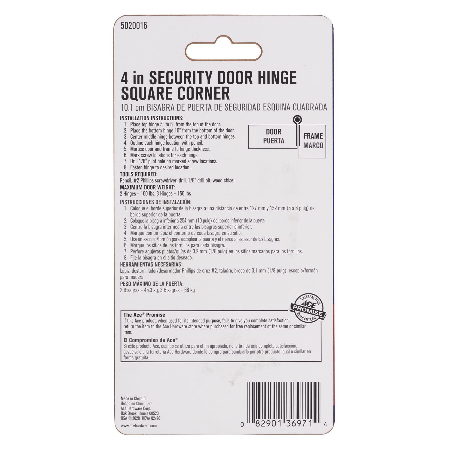 Ace 4 in. L Chrome Residential Door Hinge 1 pk