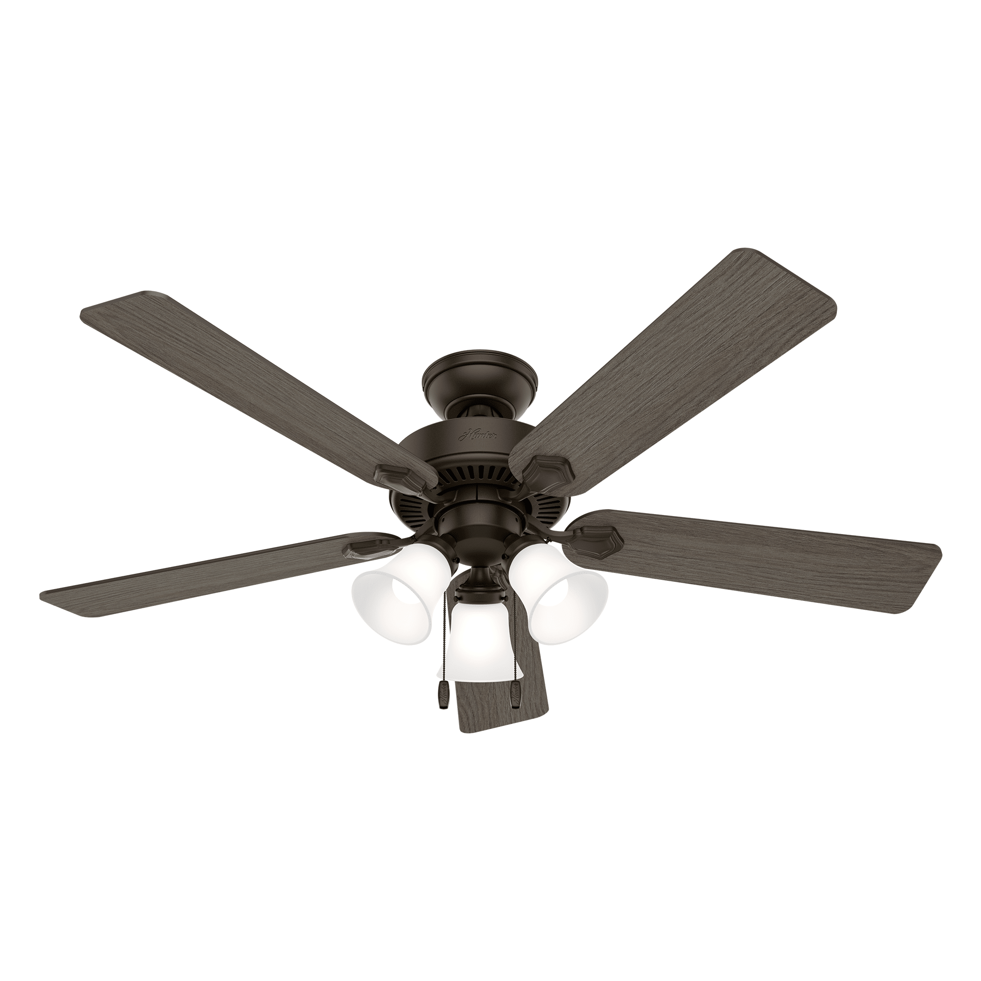 Hunter Fan Swanson 52 inch New Bronze with American Walnut / Greyed Walnut Blades Ceiling Fan