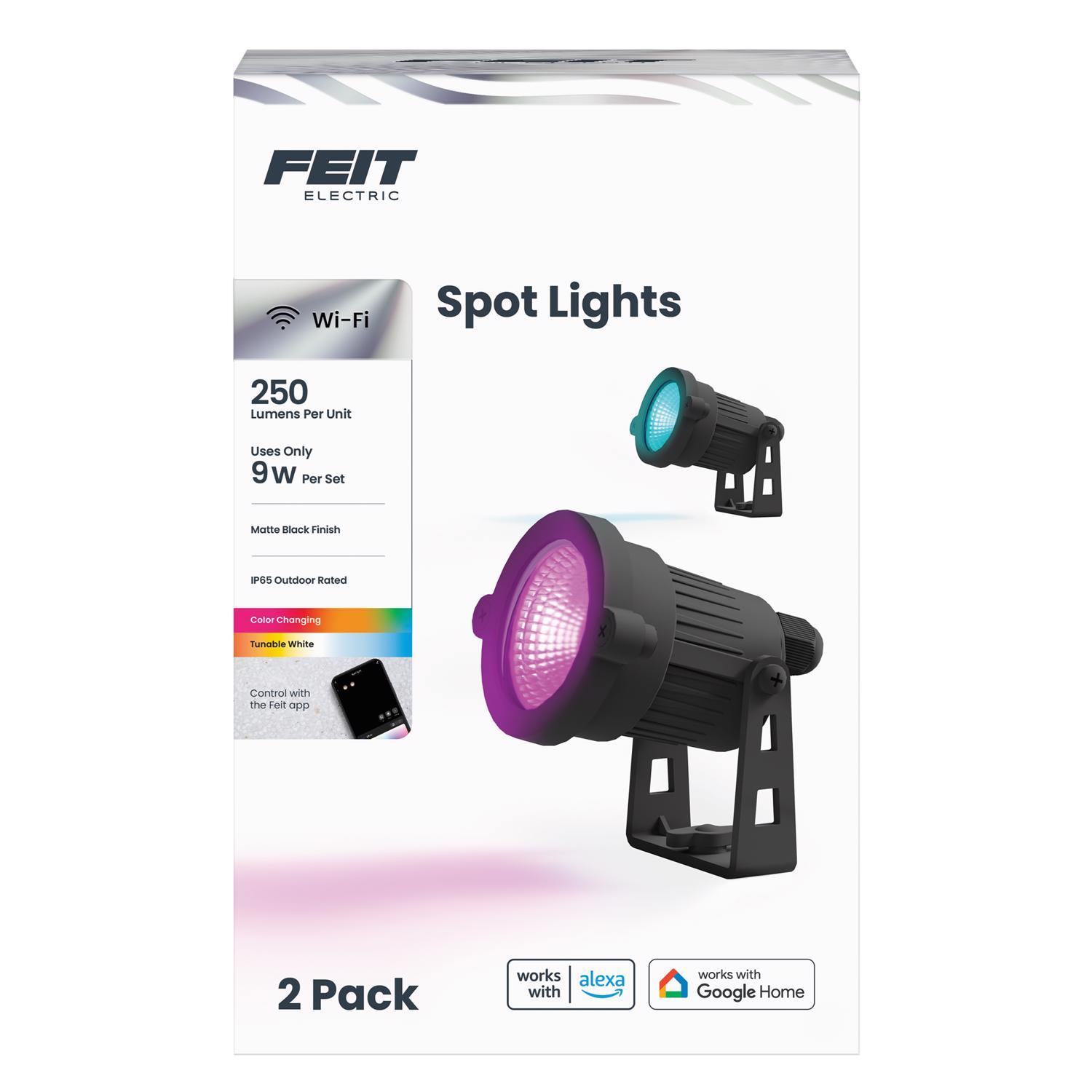 Feit Bluetooth-Enabled Motion Sensor Plug-In LED Black Smart-Enabled Spotlight